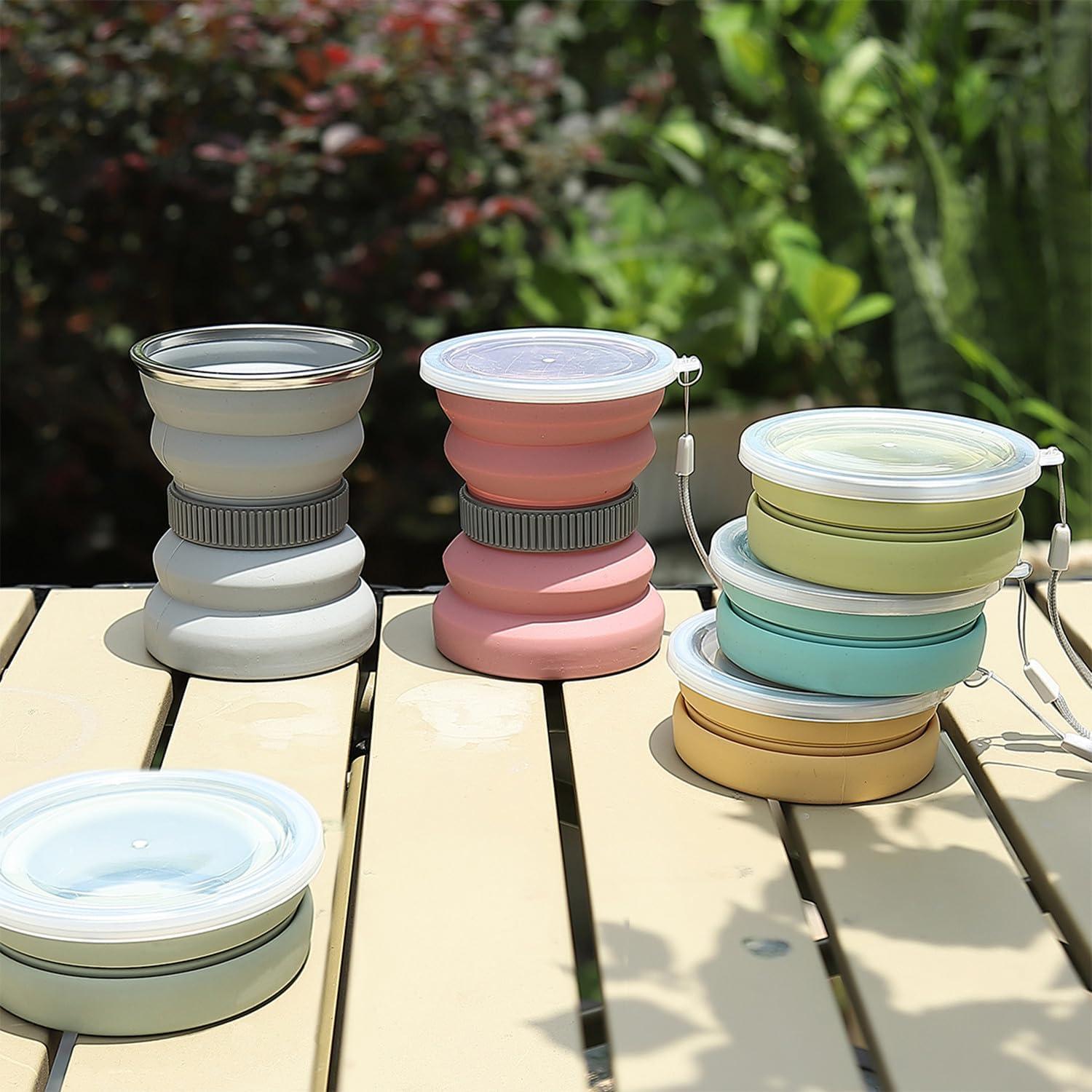 Taza Plegable IYYI 10.5oz Silicona Camping Verde Salvia