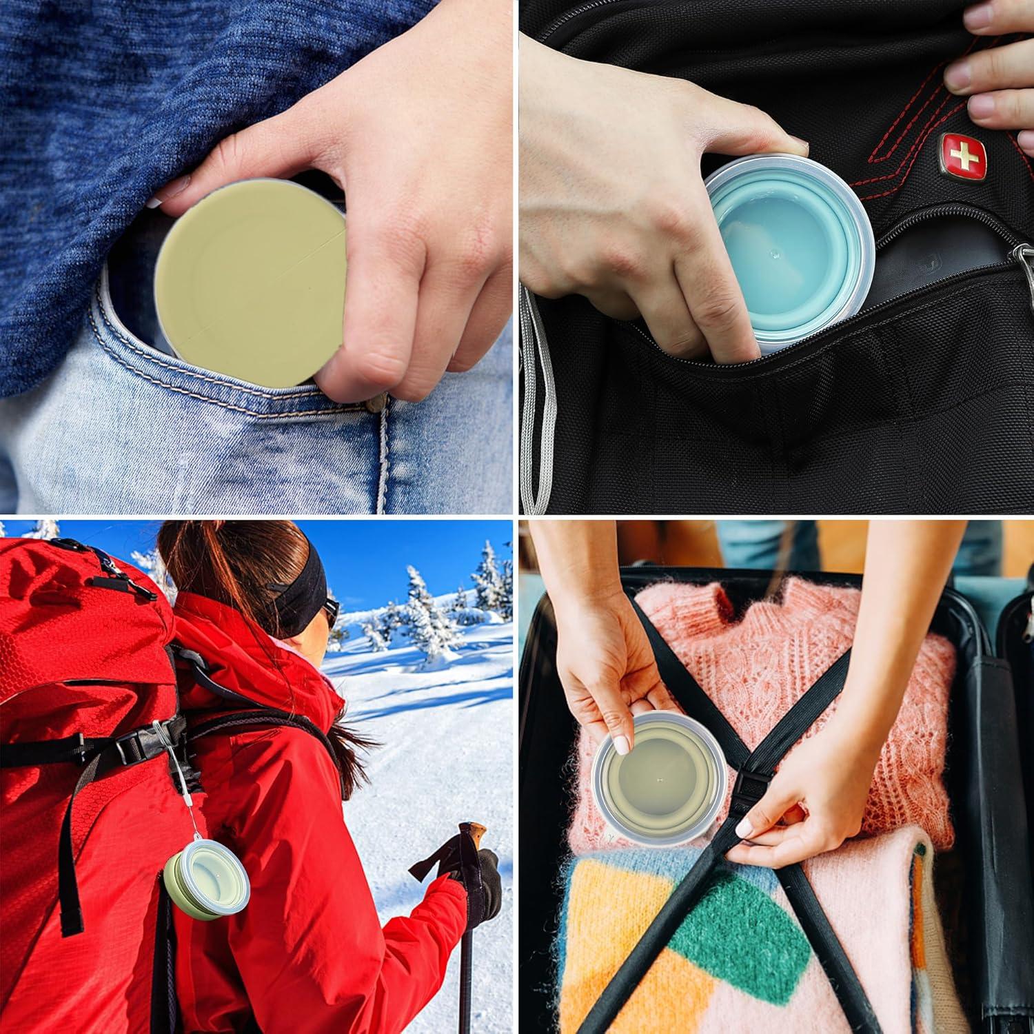 Taza Plegable IYYI 10.5oz Silicona Camping Verde Salvia