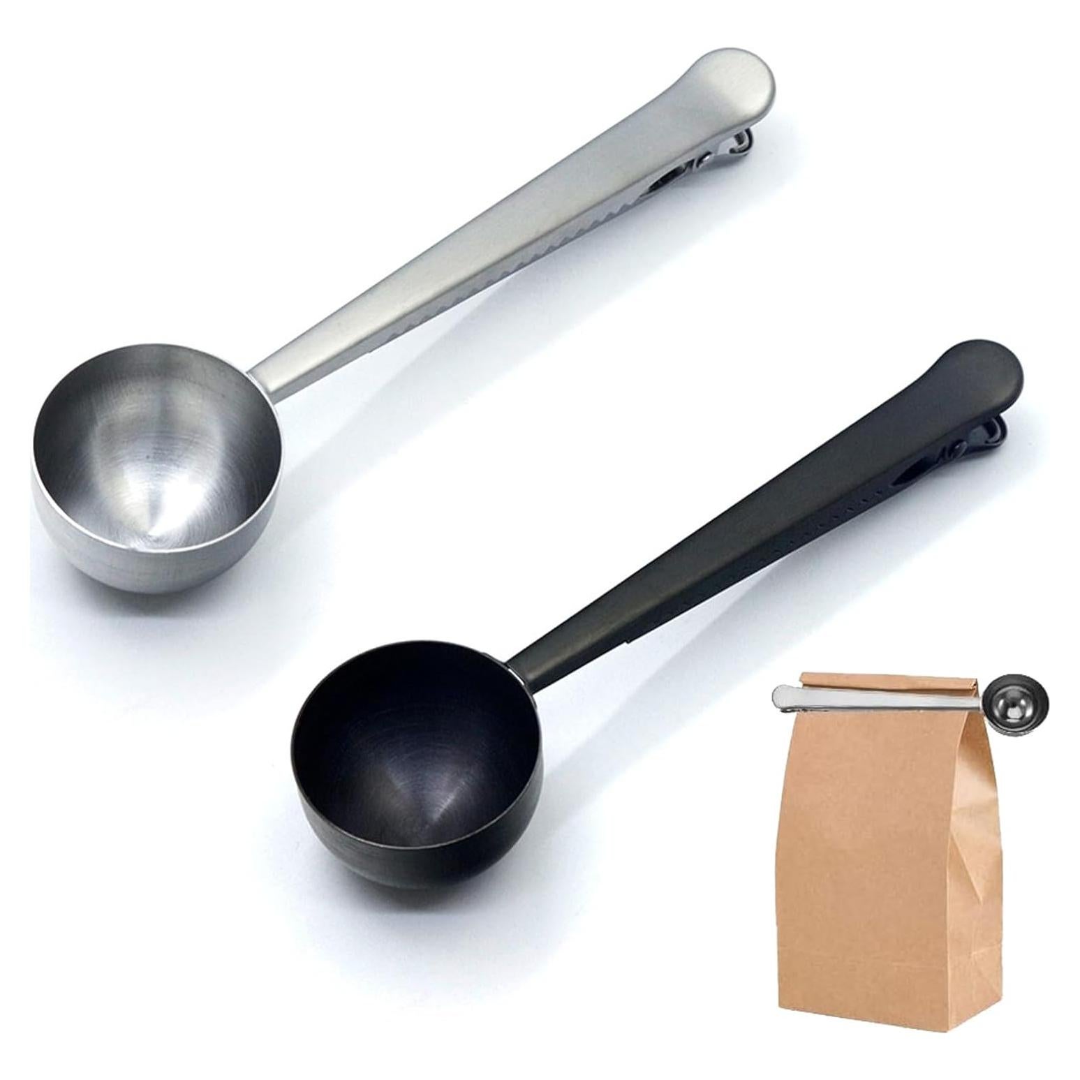 Set de 2 Cucharas Medidoras de Café con Clip Waxxy - Acero Inoxidable