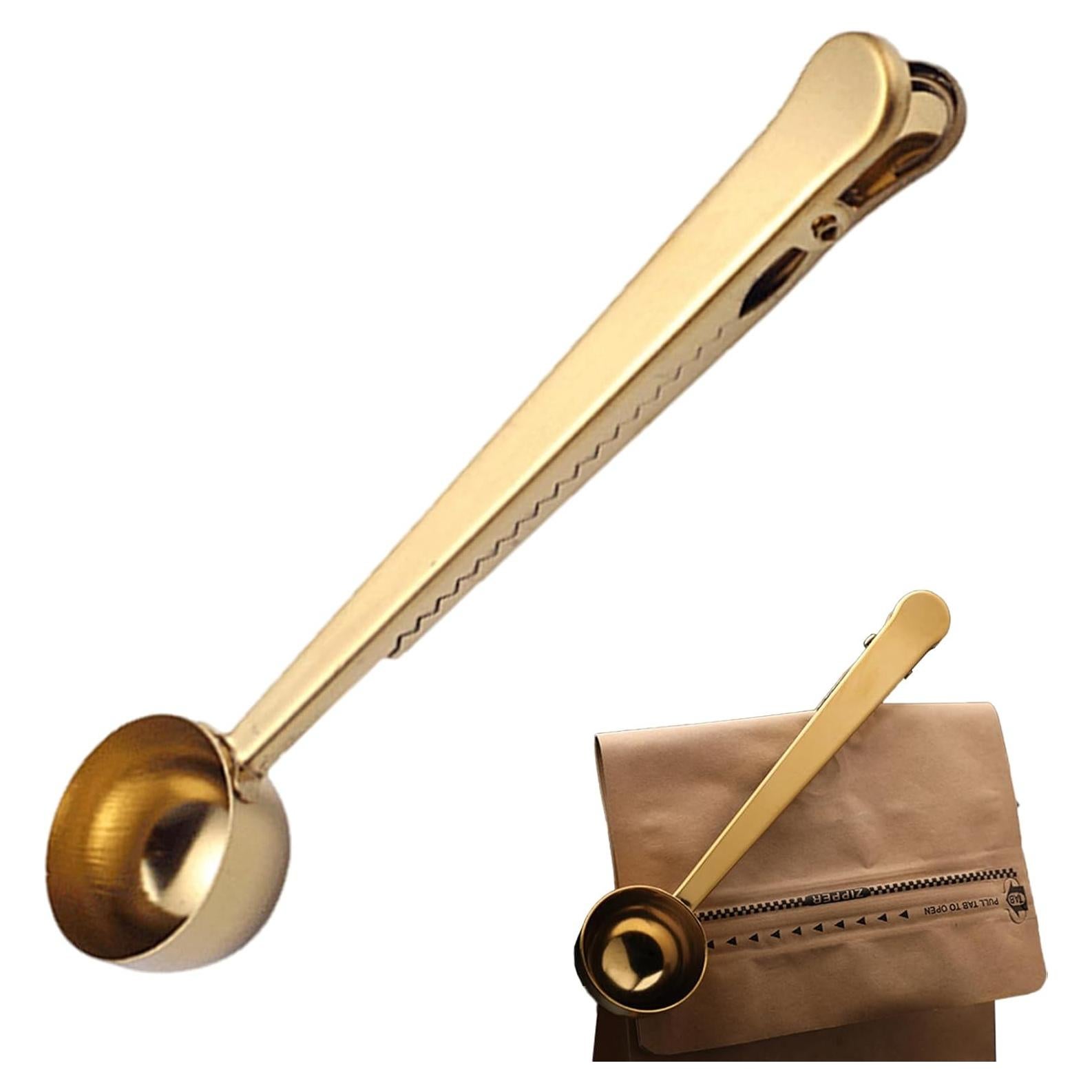 Cuchara Medidora de Café Clip EMVANV Acero Inoxidable Dorado