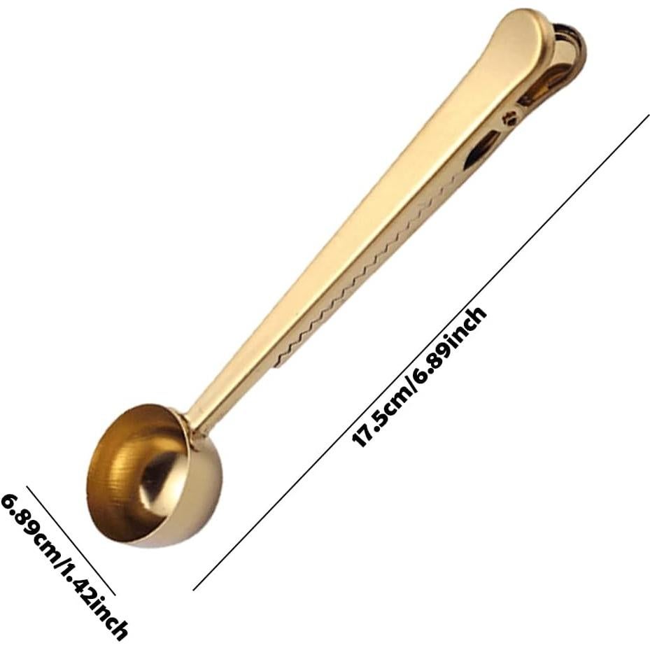 Cuchara Medidora de Café Clip EMVANV Acero Inoxidable Dorado
