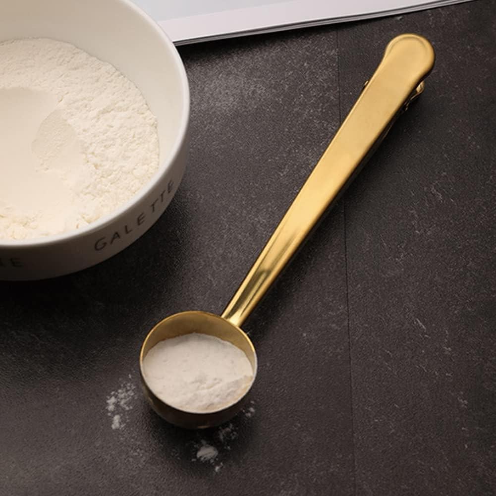 Cuchara Medidora de Café Clip EMVANV Acero Inoxidable Dorado