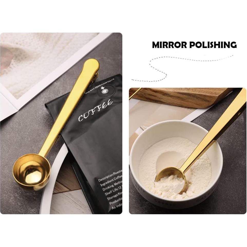 Cuchara Medidora de Café Clip EMVANV Acero Inoxidable Dorado