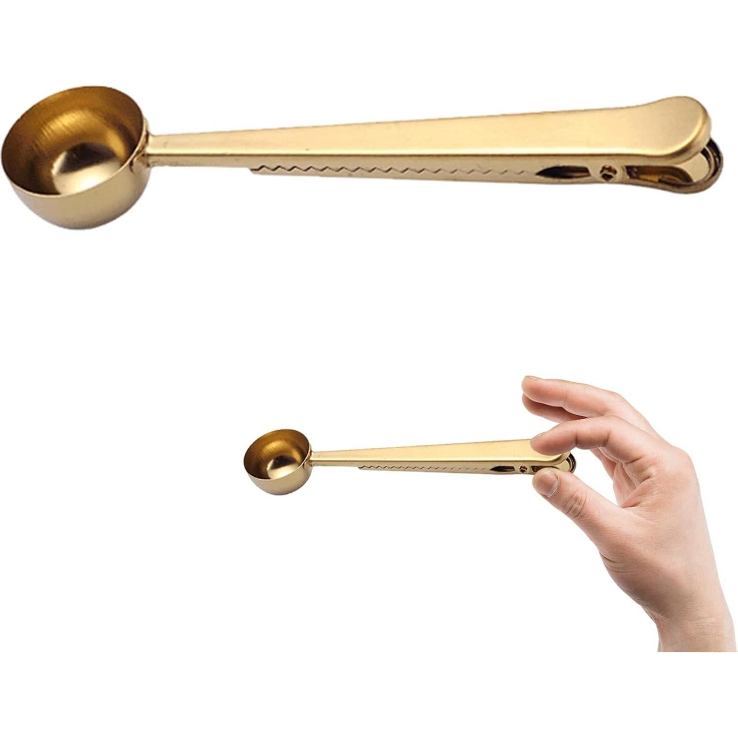 Cuchara Medidora de Café Clip EMVANV Acero Inoxidable Dorado