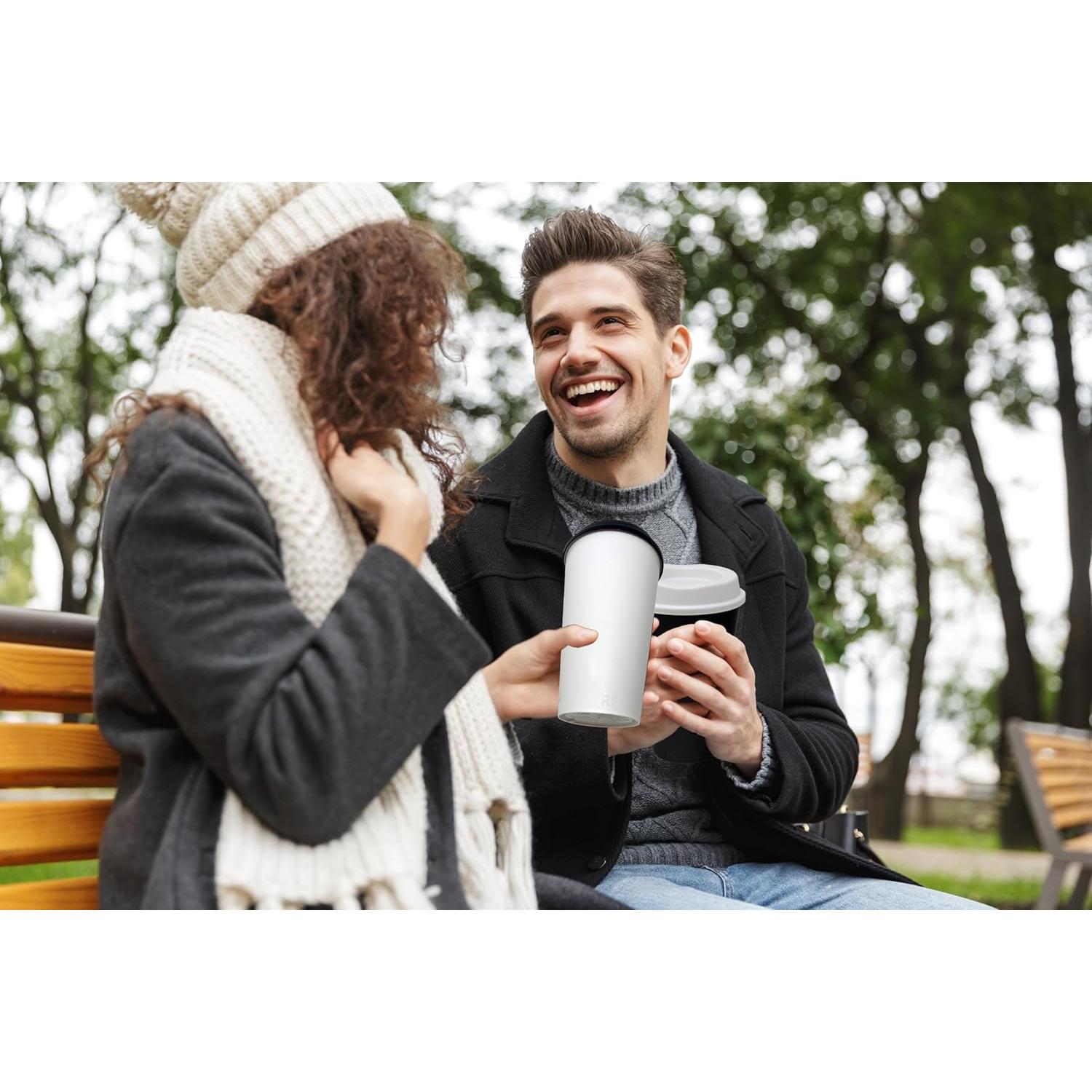 Tazas de café reutilizables Rolling Sands 2 pk 480 ml negras