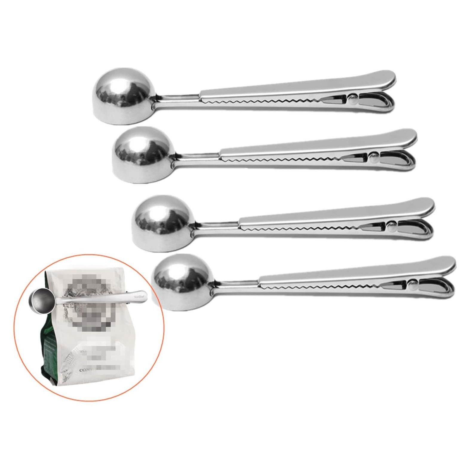 Paquete de 4 cucharas medidoras de acero inoxidable 15 ml