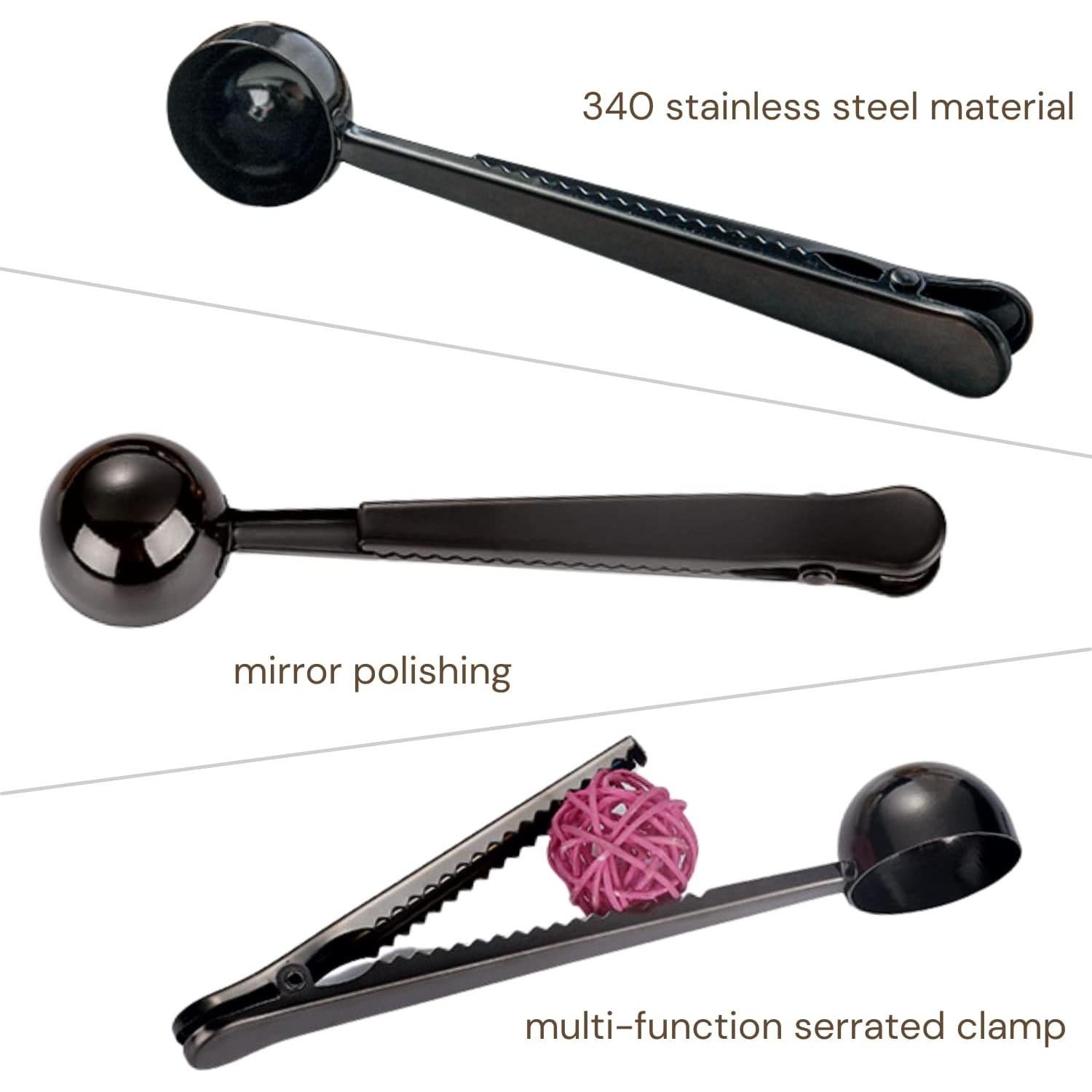 Cucharada de Café con Clip Crethinkaty Acero Inoxidable 17.5cm