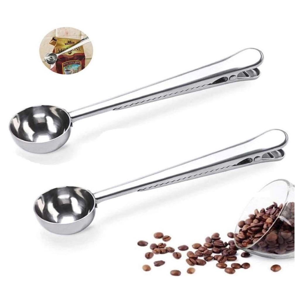 Paquete de 2 cucharas medidoras de acero inoxidable para café