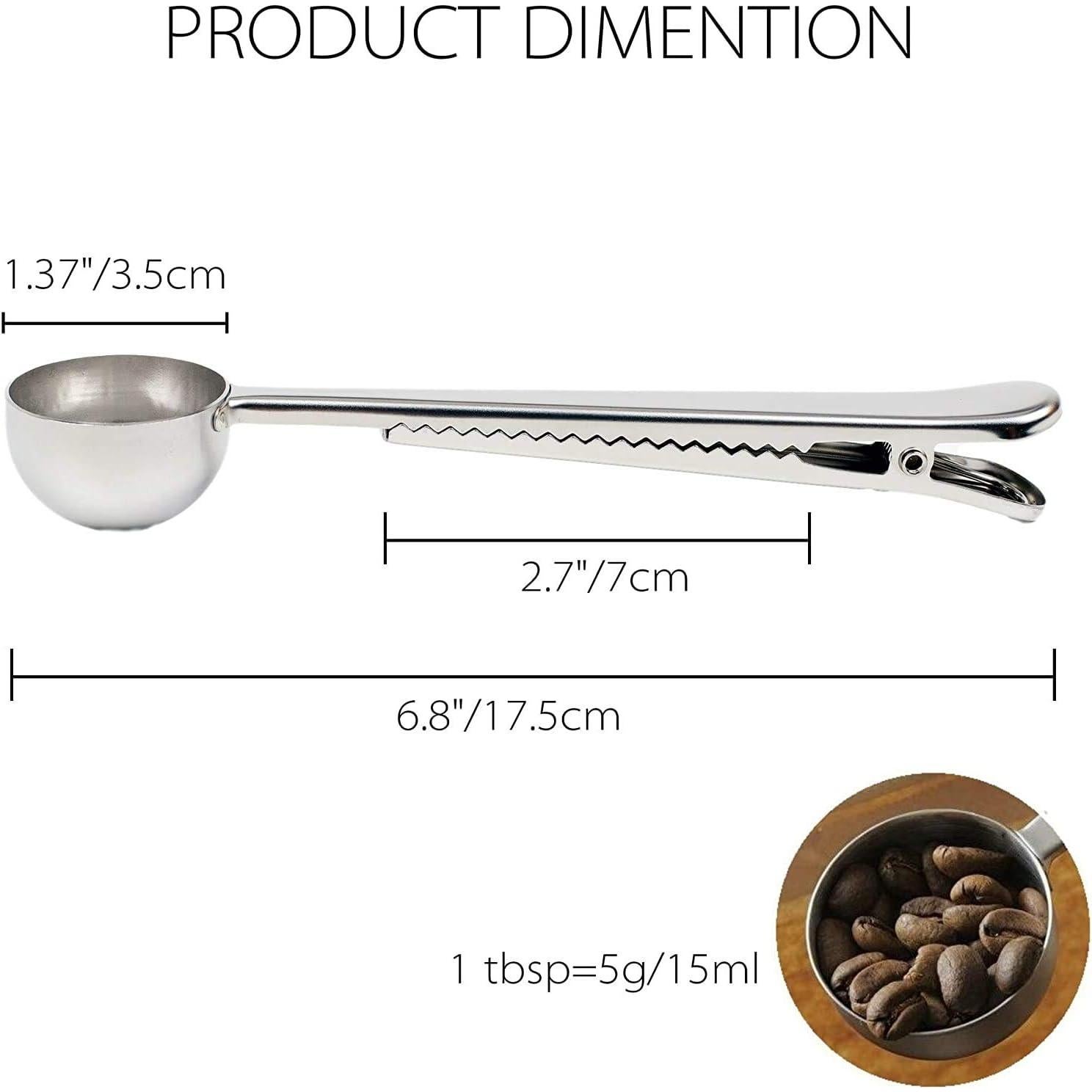 Paquete de 2 cucharas medidoras de acero inoxidable para café