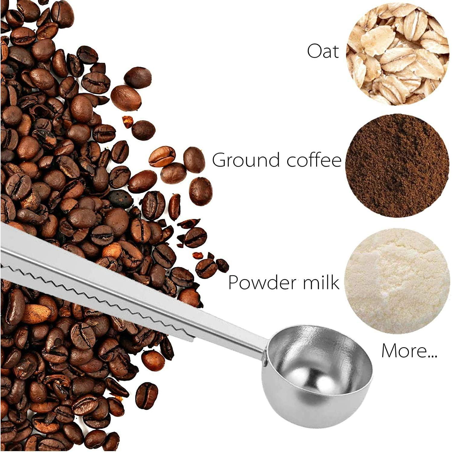 Paquete de 2 cucharas medidoras de acero inoxidable para café