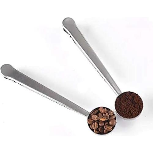 Paquete de 2 cucharas medidoras de acero inoxidable para café