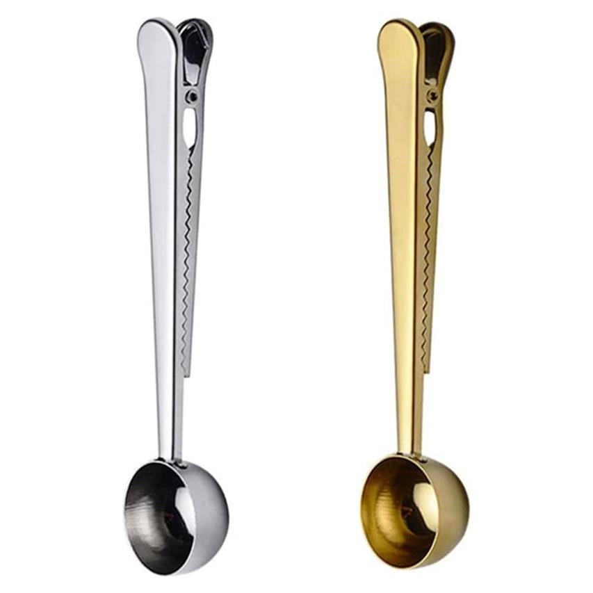 Cuchara de Café con Clip AISIBO - 2 Piezas Acero Inoxidable