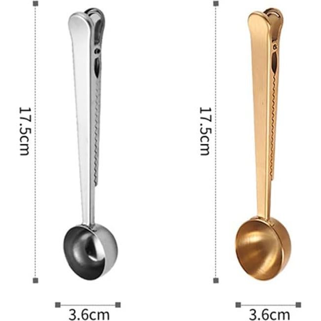 Cuchara de Café con Clip AISIBO - 2 Piezas Acero Inoxidable