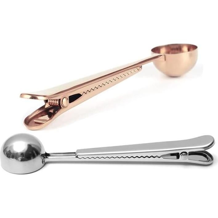 Cuchara de Café con Clip AISIBO - 2 Piezas Acero Inoxidable