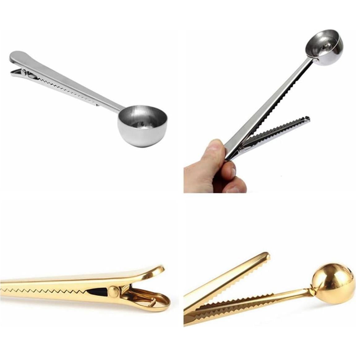 Cuchara de Café con Clip AISIBO - 2 Piezas Acero Inoxidable