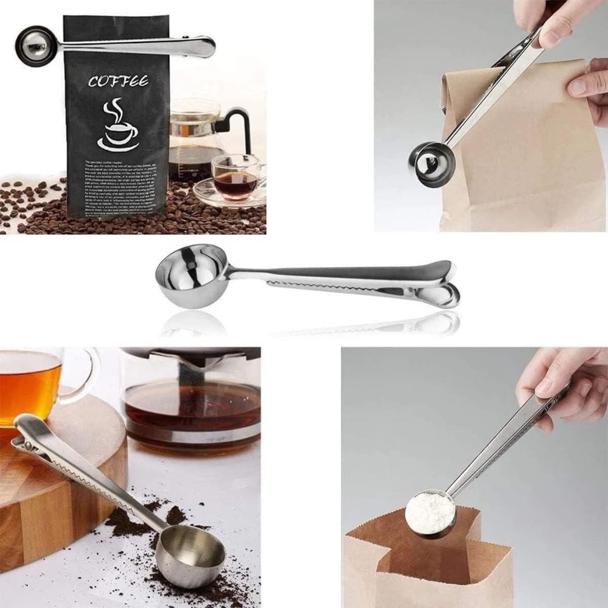 Cuchara de Café con Clip AISIBO - 2 Piezas Acero Inoxidable