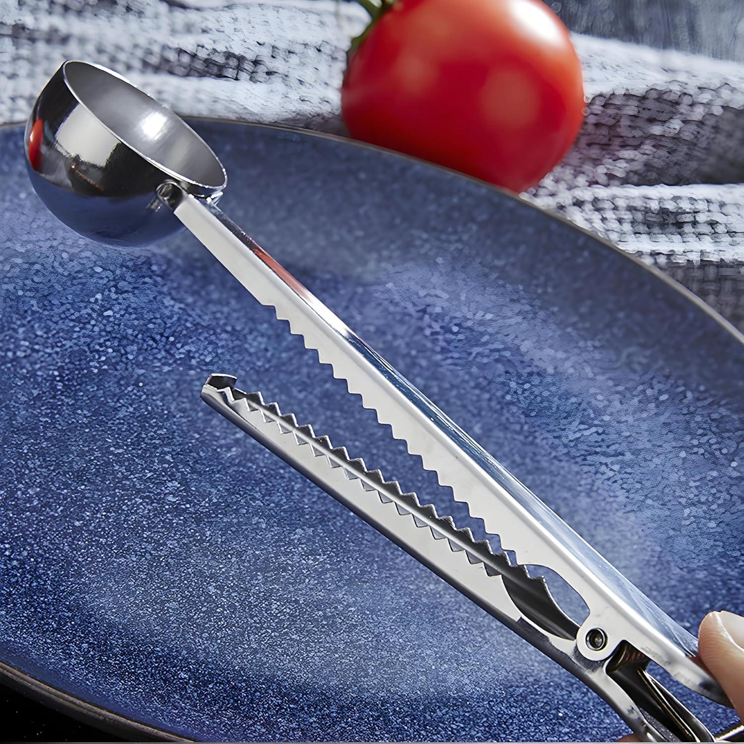 Cuchara Medidora de Café con Clip GTIEDIK - Set de 2 Plata