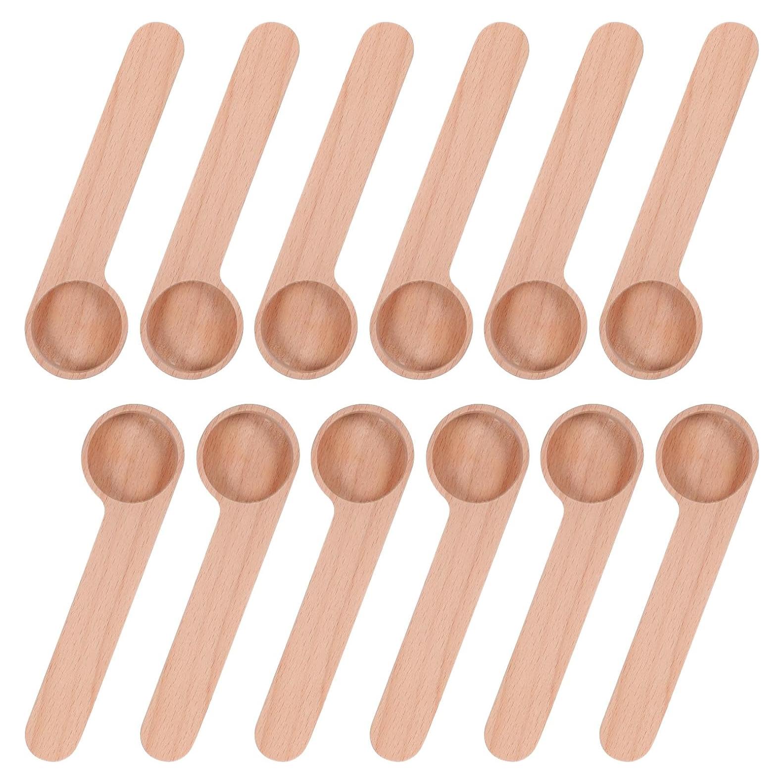 12 Cucharones de Madera con Clip para Bolsas Tobeelec