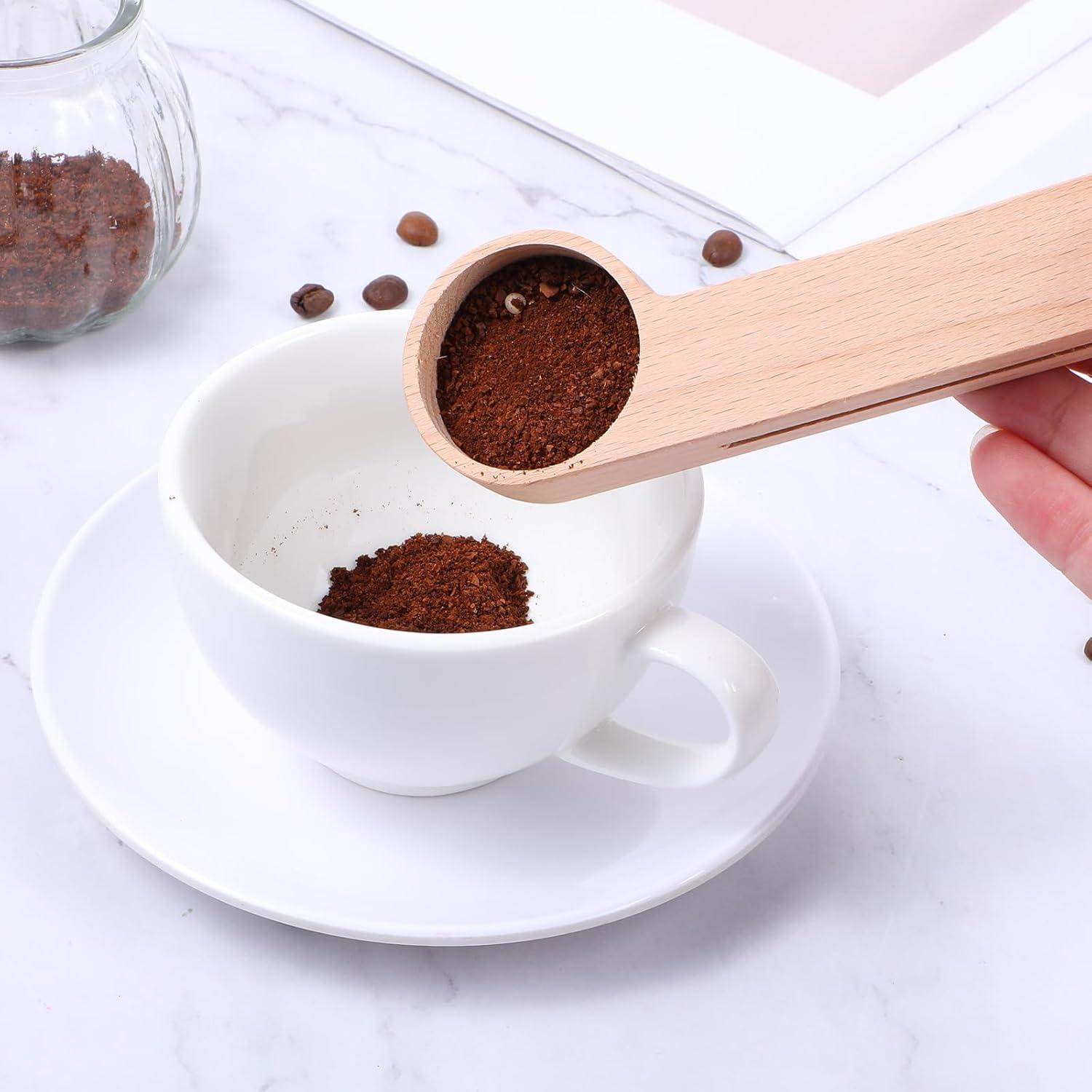 12 Cucharones de Madera con Clip para Bolsas Tobeelec