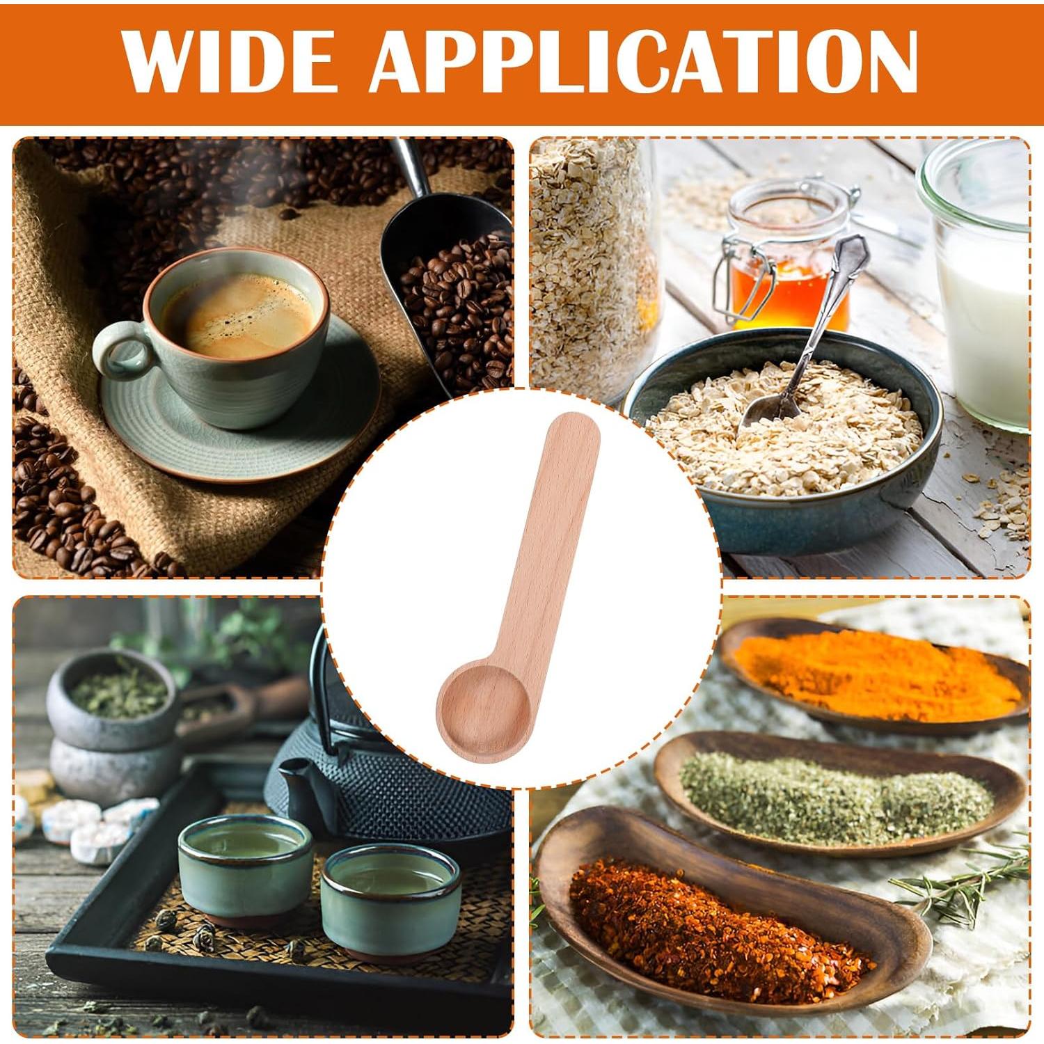 12 Cucharones de Madera con Clip para Bolsas Tobeelec