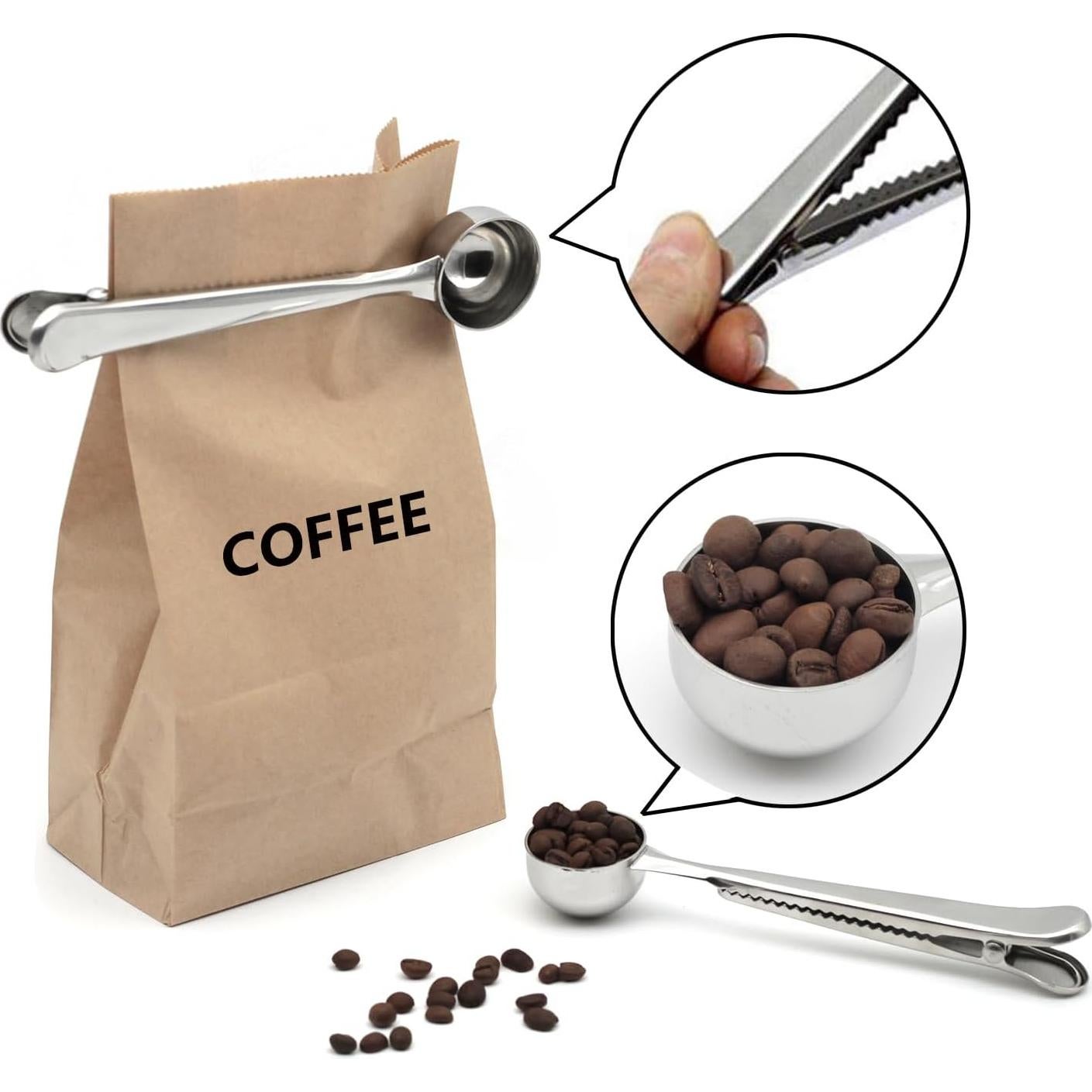 Cucharada Medidora de Café 2 en 1 LEADUP Acero Inoxidable 19 cm