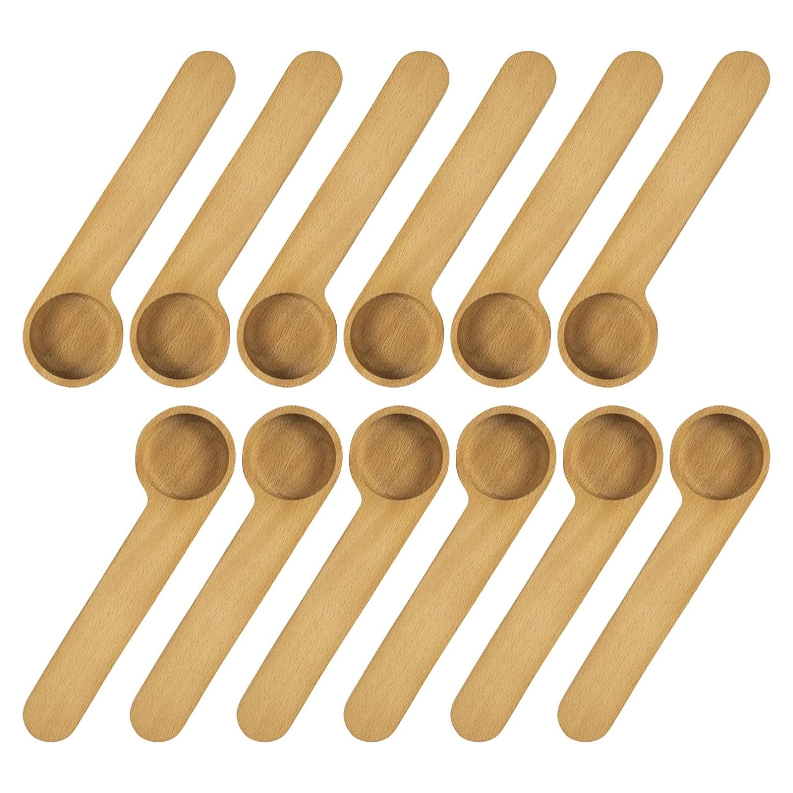 Cucharón Medidor de Madera KVMORZE 12 Unidades para Café