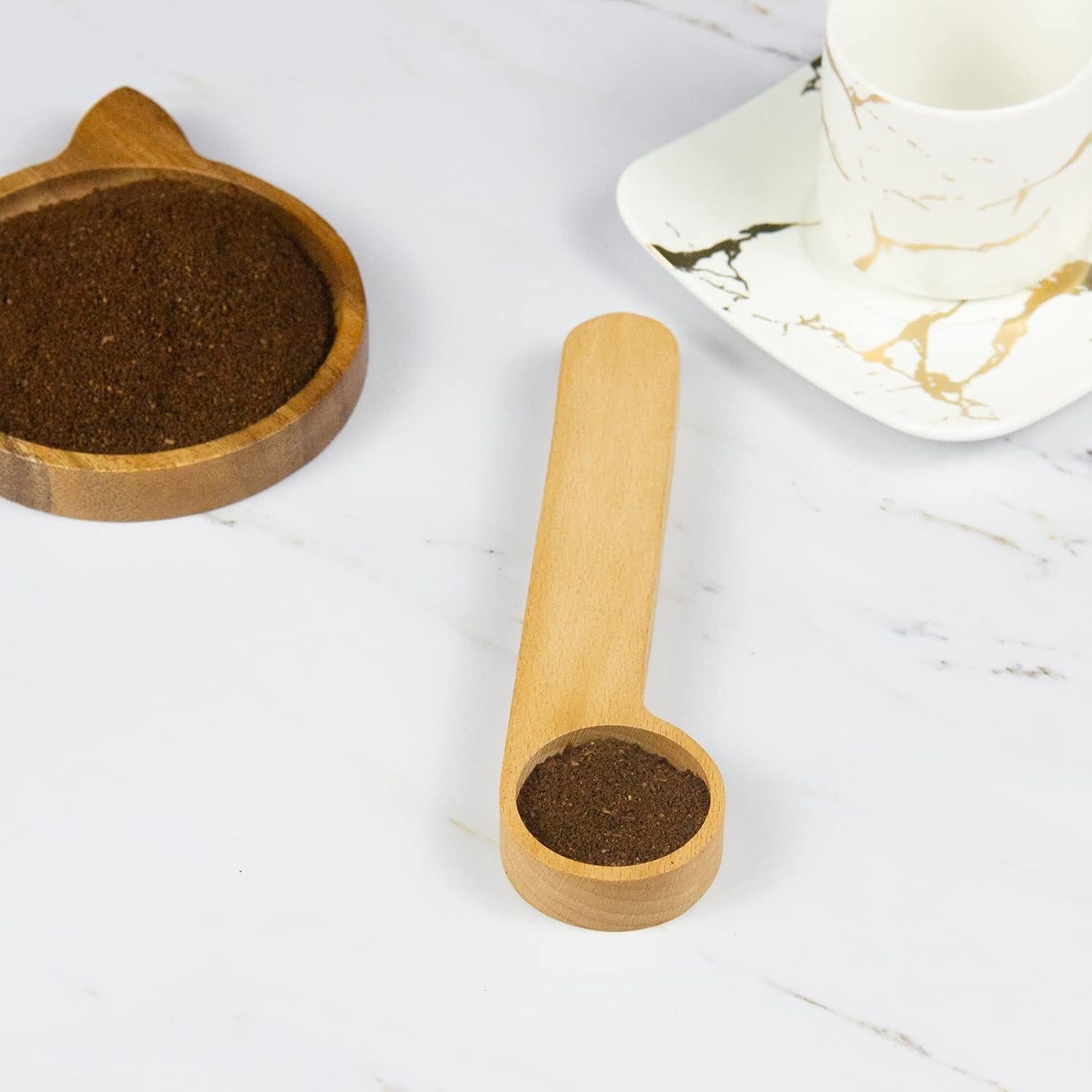 Cucharón Medidor de Madera KVMORZE 12 Unidades para Café