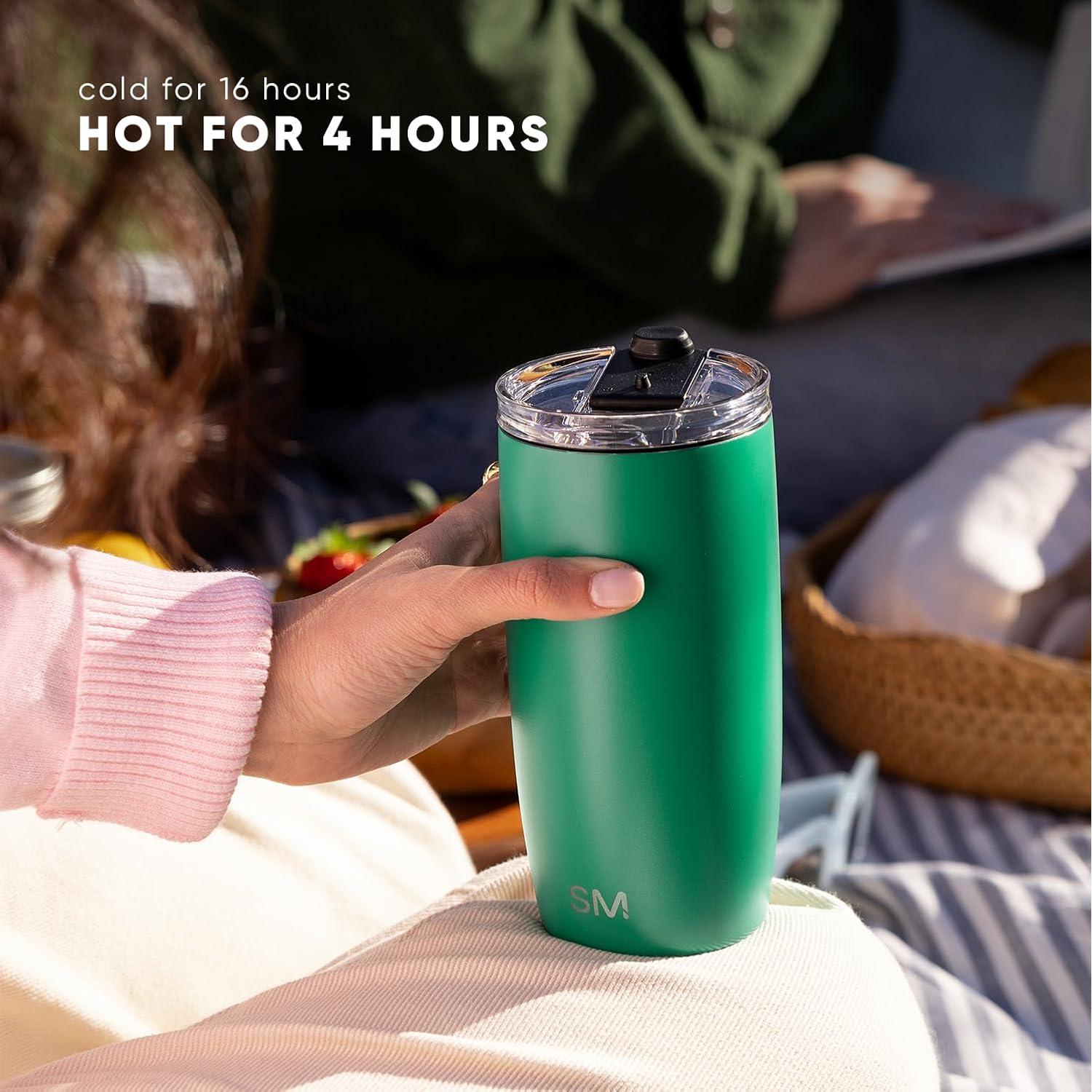 Taza de Viaje Simple Modern Voyager 16oz Acero Inoxidable Negro