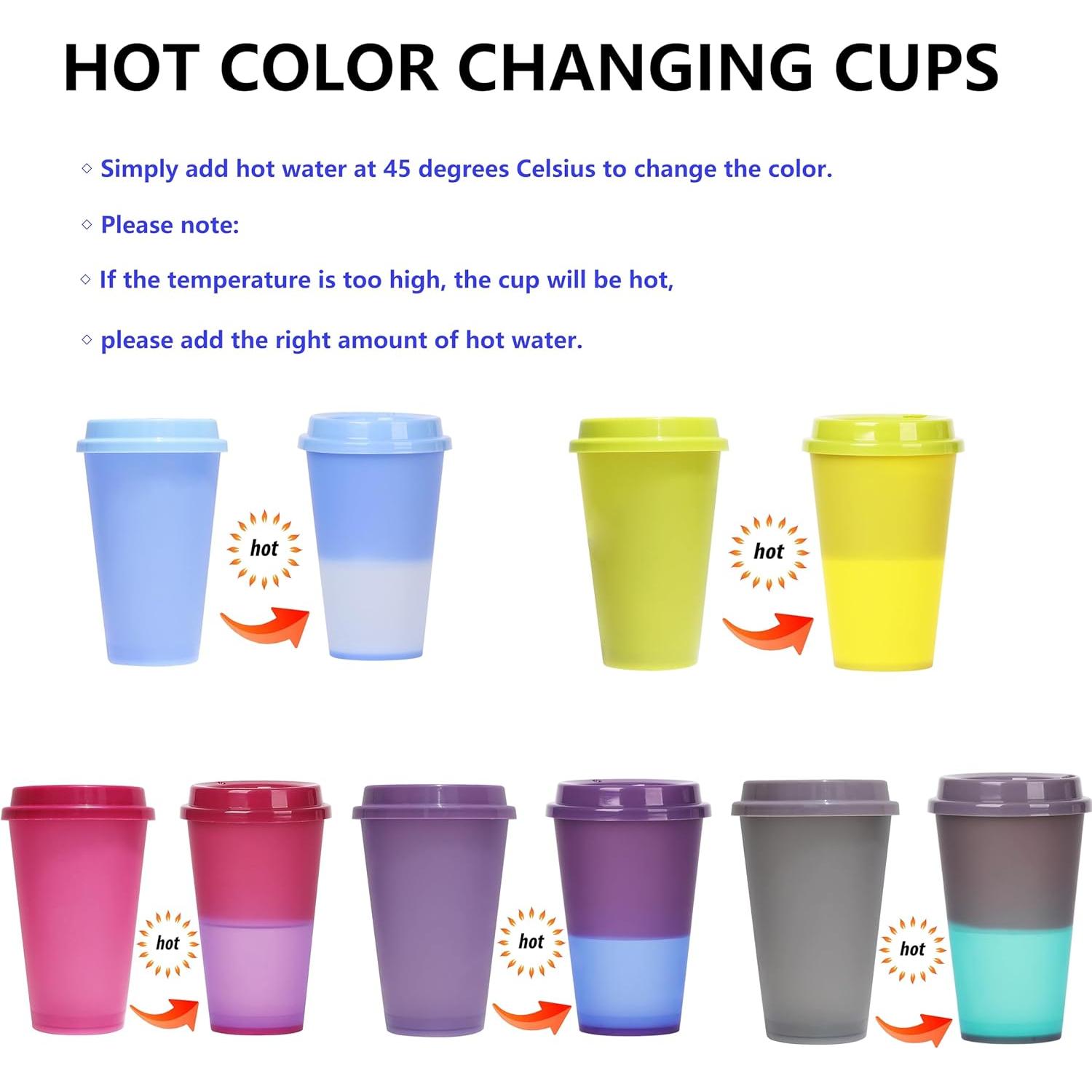 Tazas de café color cambiable Alohastarttg 16 oz - Paquete de 12