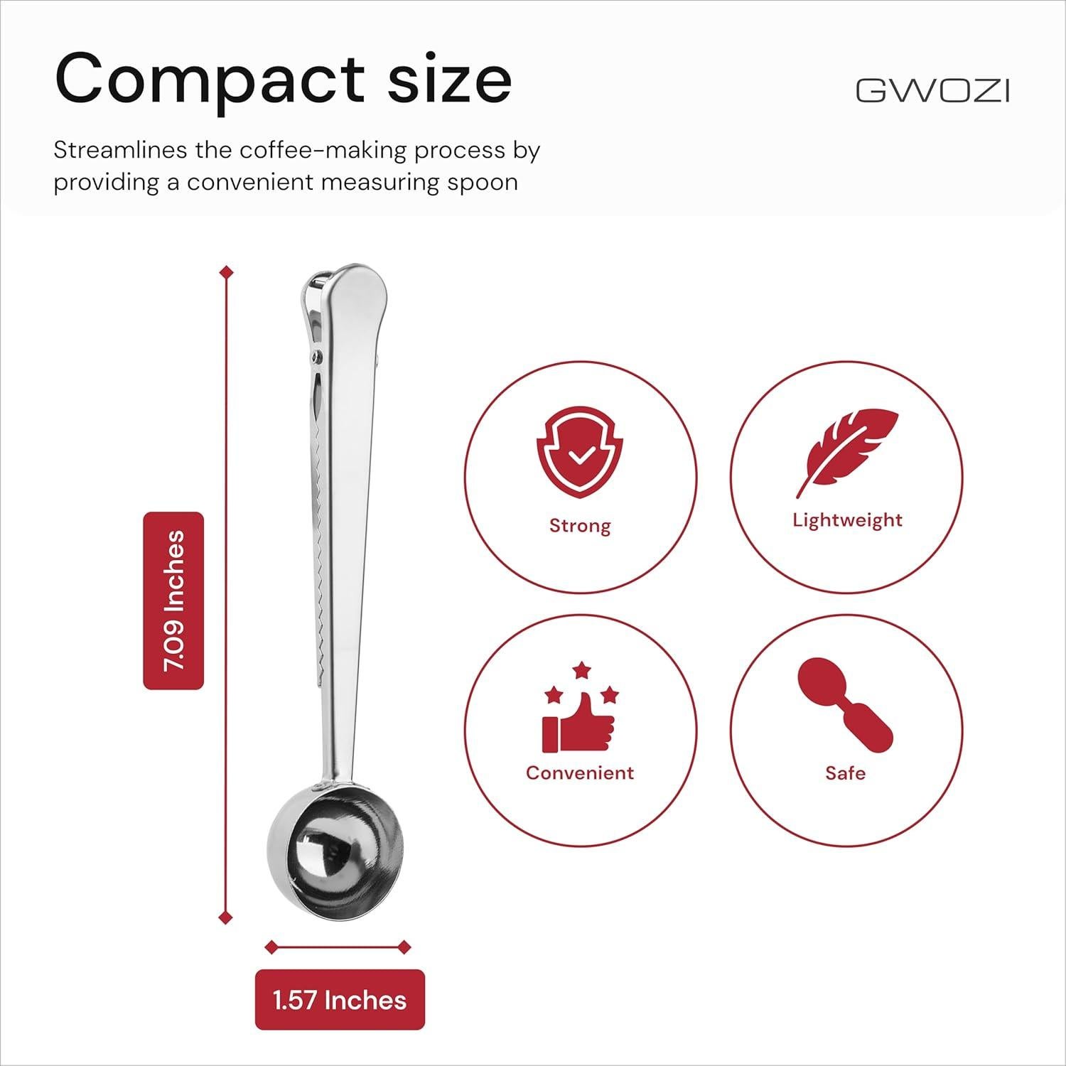 Cuchara Medidora de Acero Inoxidable GWOZI - 3 Pcs