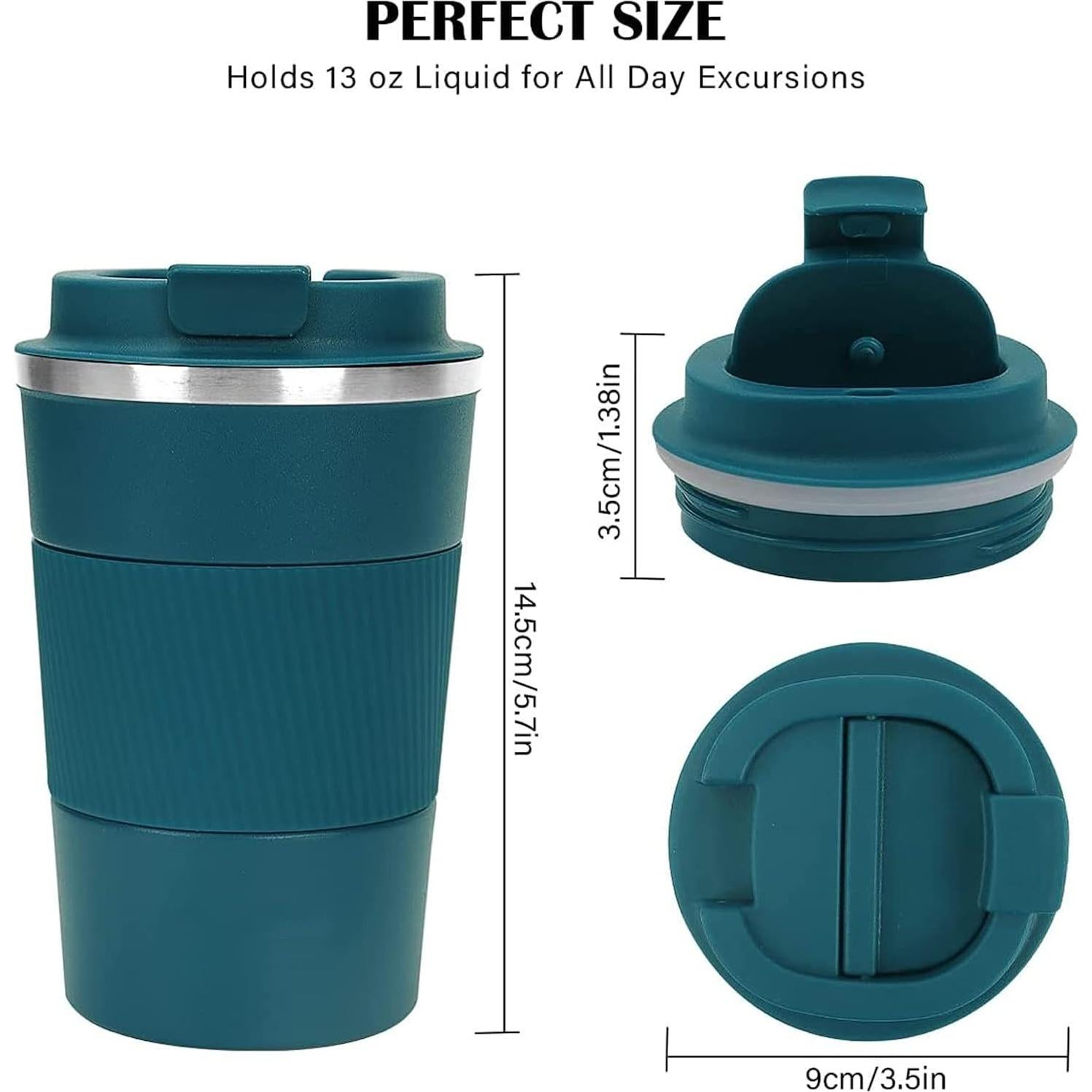 Taza de Viaje Aislada RNGODO 12oz Acero Inoxidable Antiderrame