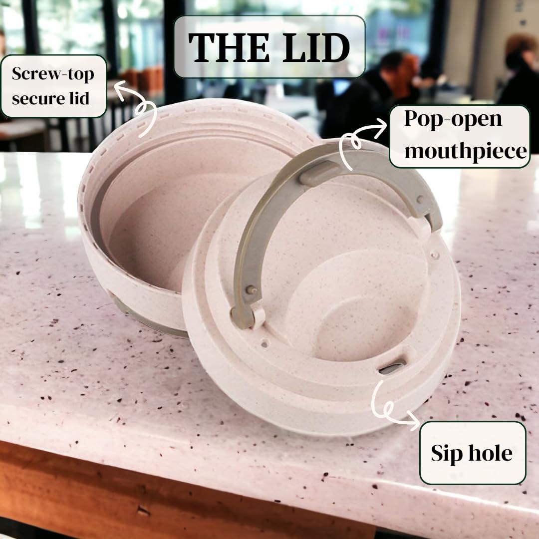 Tazas de Café Reutilizables bioGo 16oz Rosa y Gris - 2 Unidades