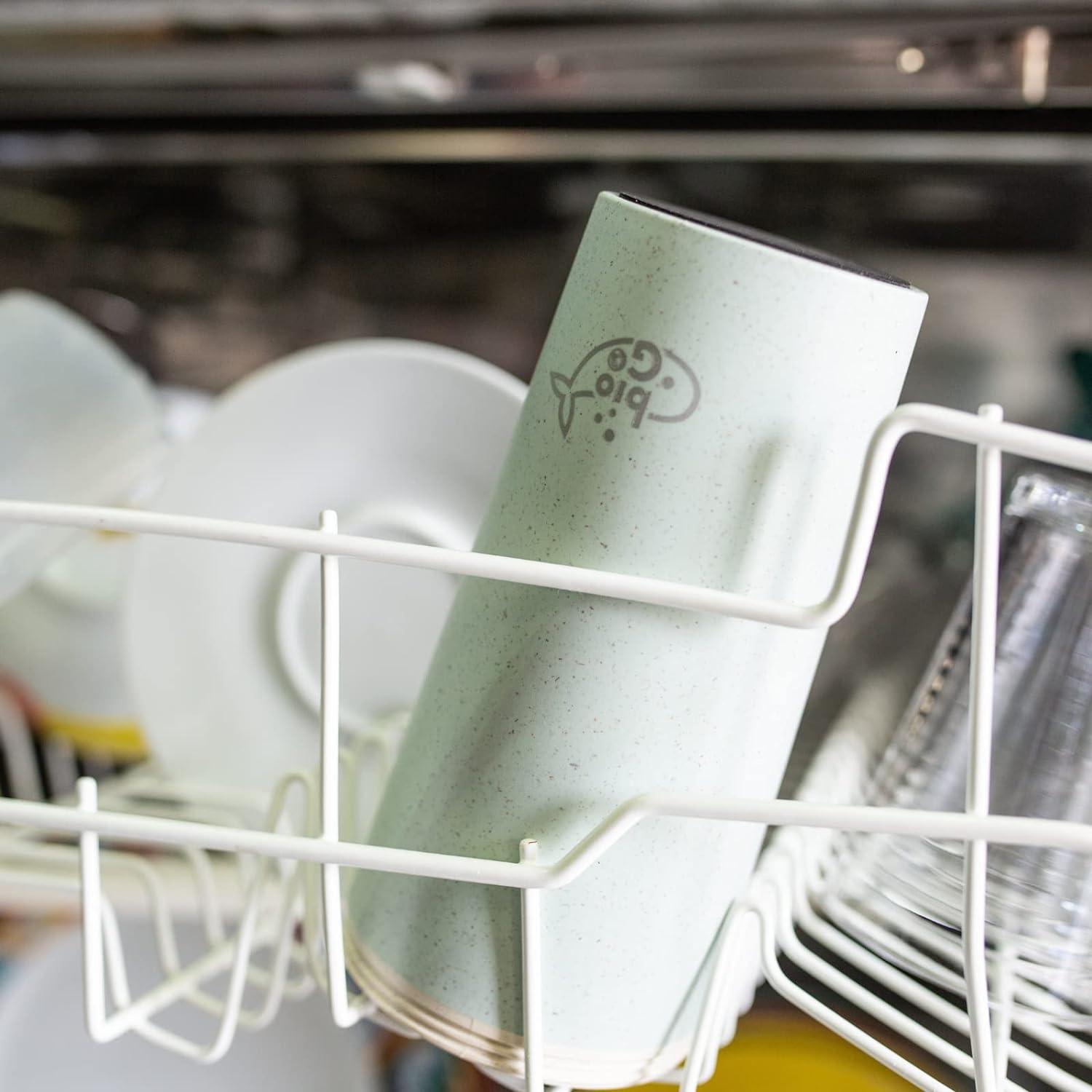 Tazas de Café Reutilizables bioGo 16oz Rosa y Gris - 2 Unidades