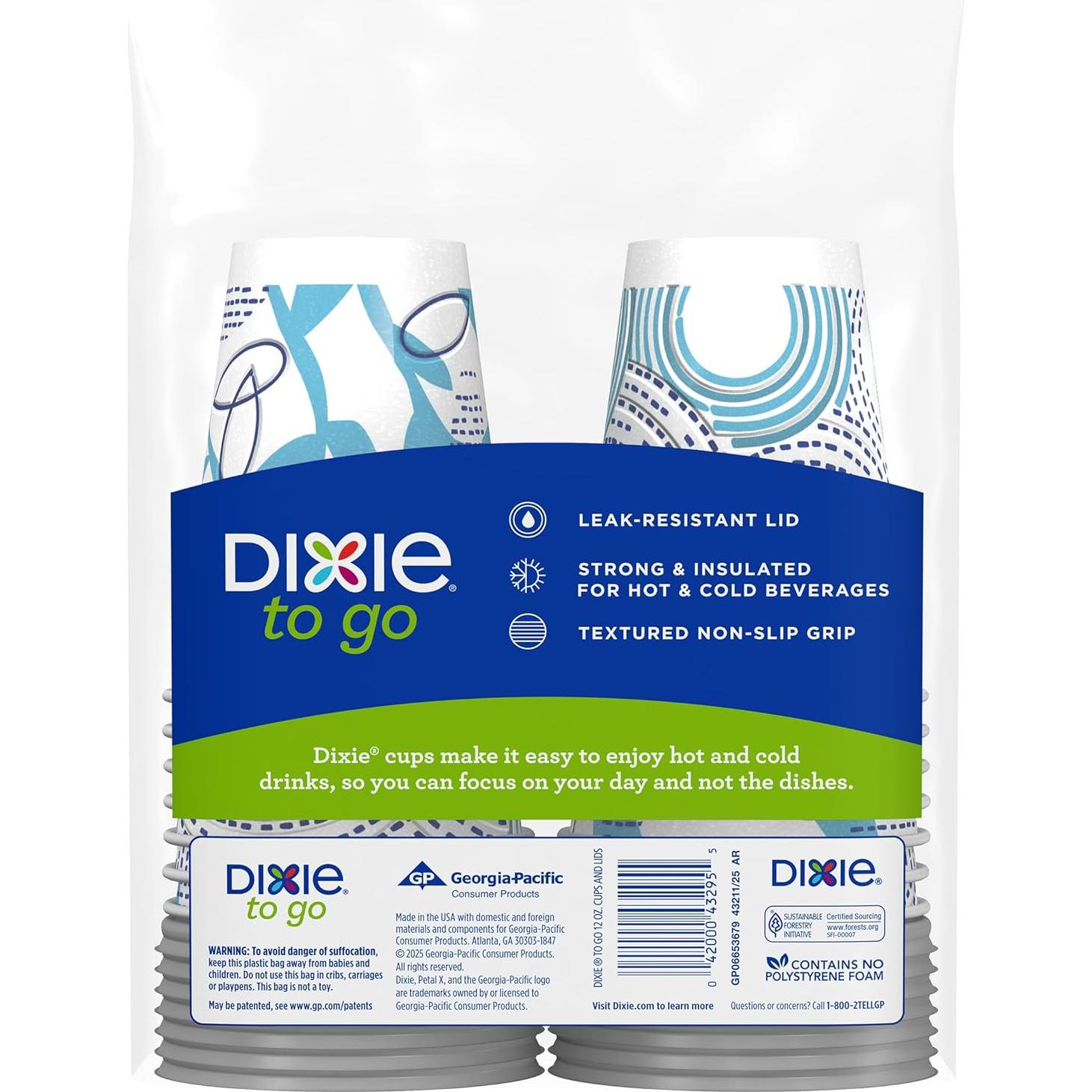 Tazas de papel desechables Dixie To Go 355 ml 14 unidades