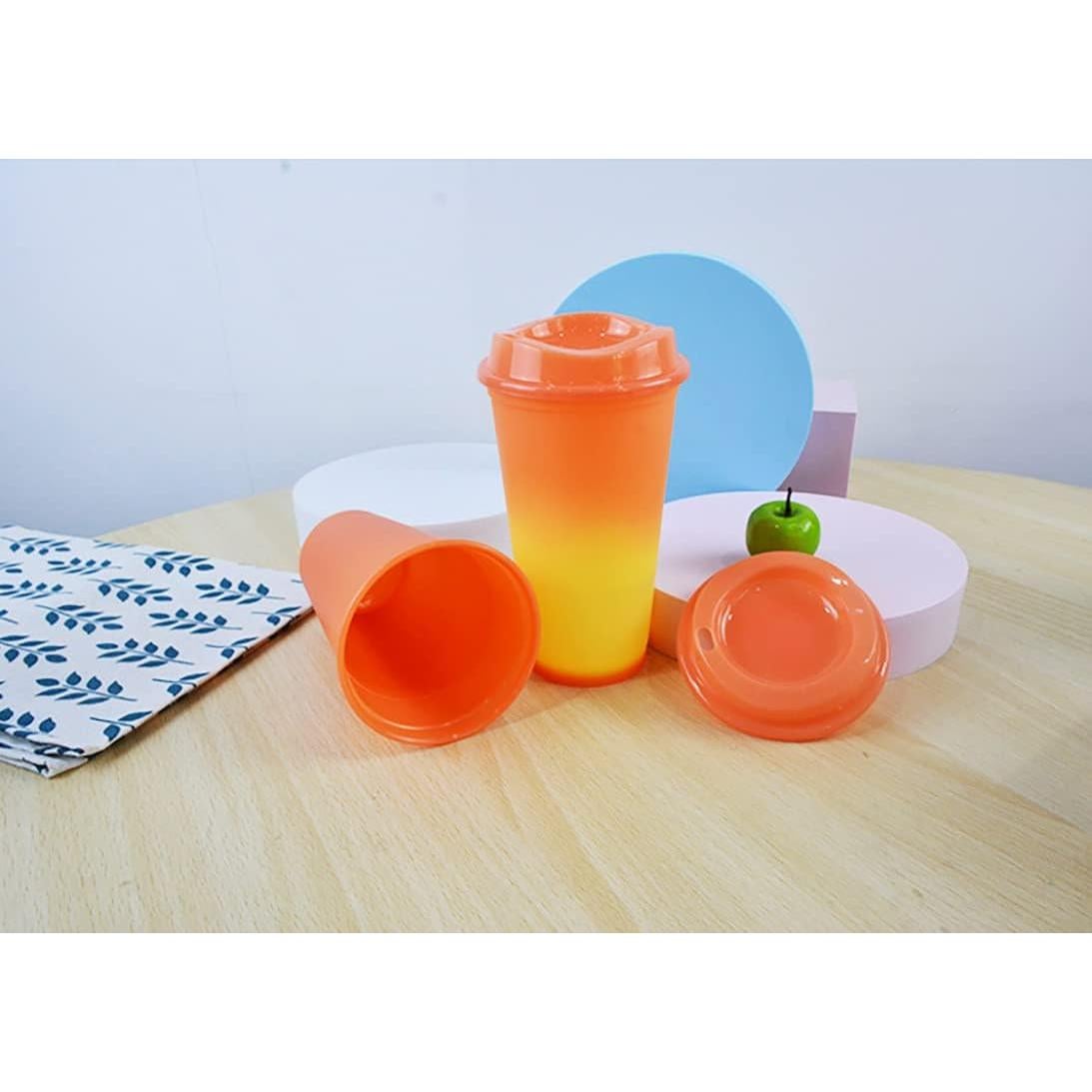 Tazas de Cambio de Color 16 oz PARTSQUEEN - 5 Piezas Reutilizables