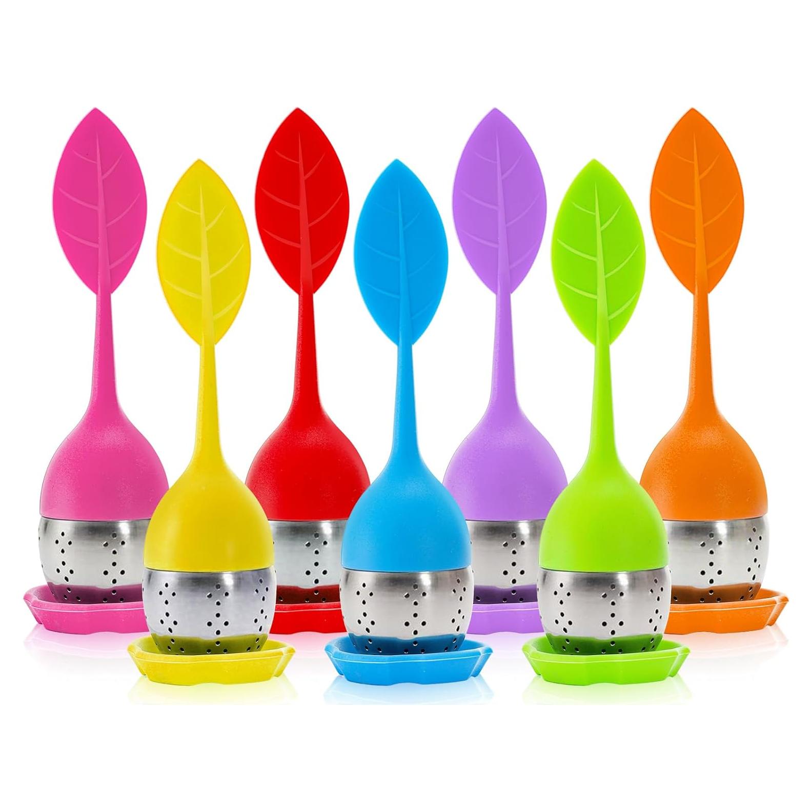 Infusores de Té de Silicona Bekith - 7 Piezas con Bandeja