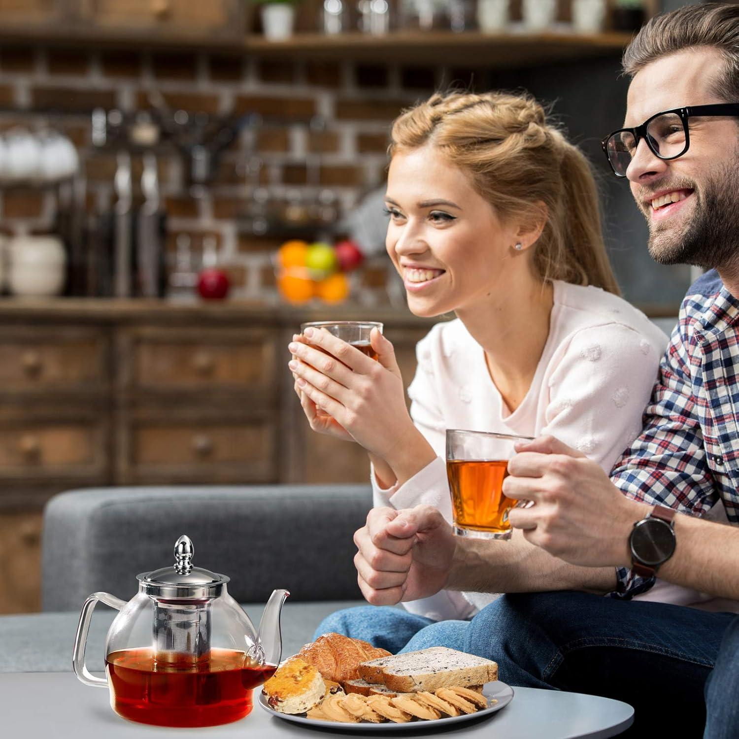 Tetera de Vidrio Hiware 1000ml con Infusor Extraíble