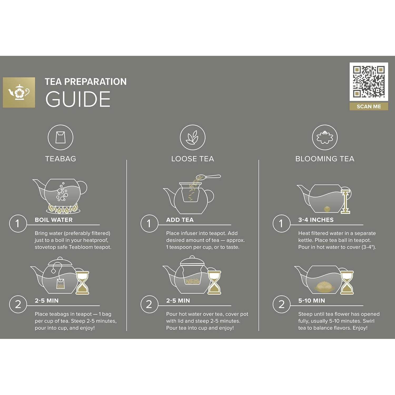 Tetera de vidrio Teabloom Celebration 1.0 L con infusor