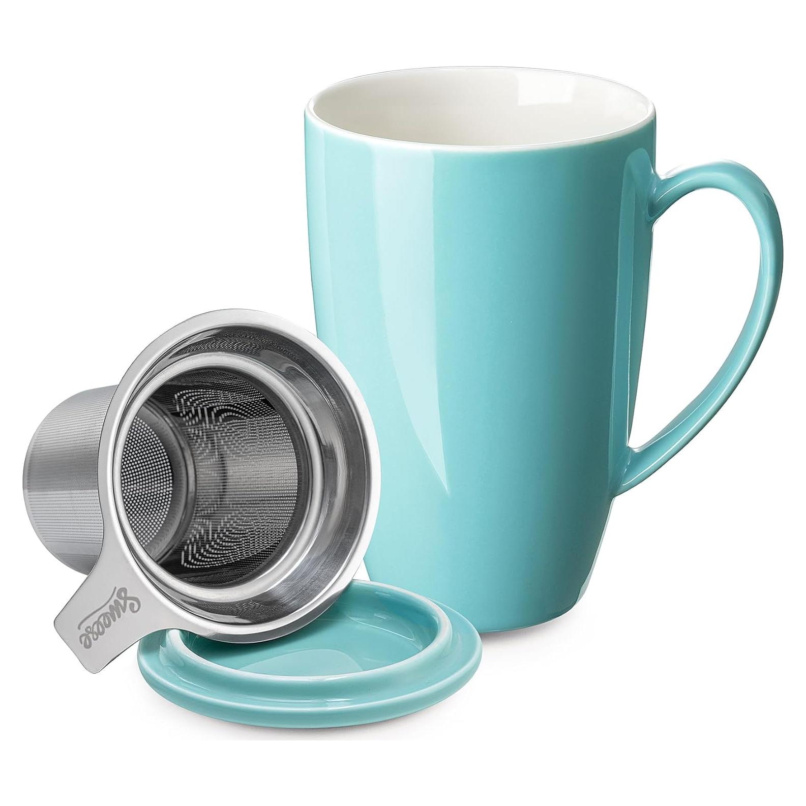 Taza de Té de Porcelana Sweese con Infusor y Tapa 425g
