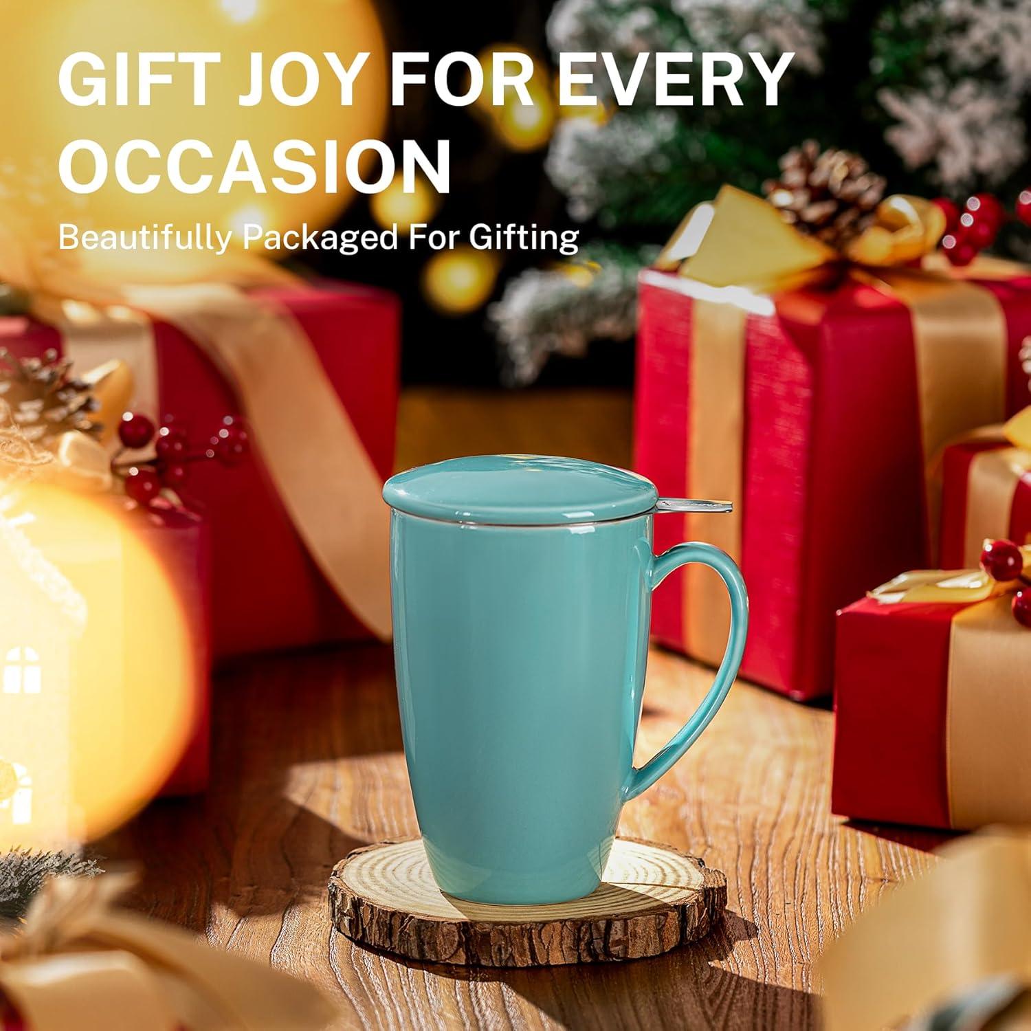 Taza de Té de Porcelana Sweese con Infusor y Tapa 425g