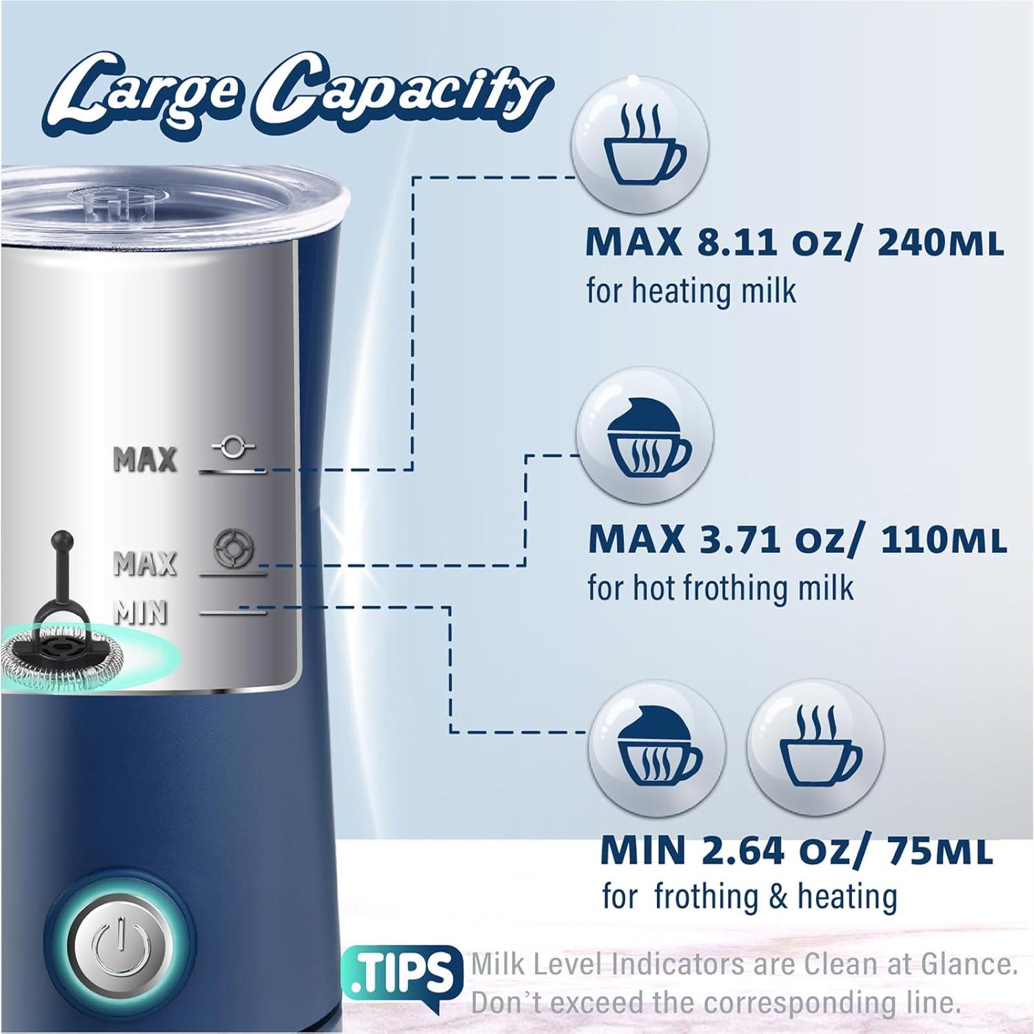 Espumador de Leche Huogary N31 2-en-1 500W Azul 110ml