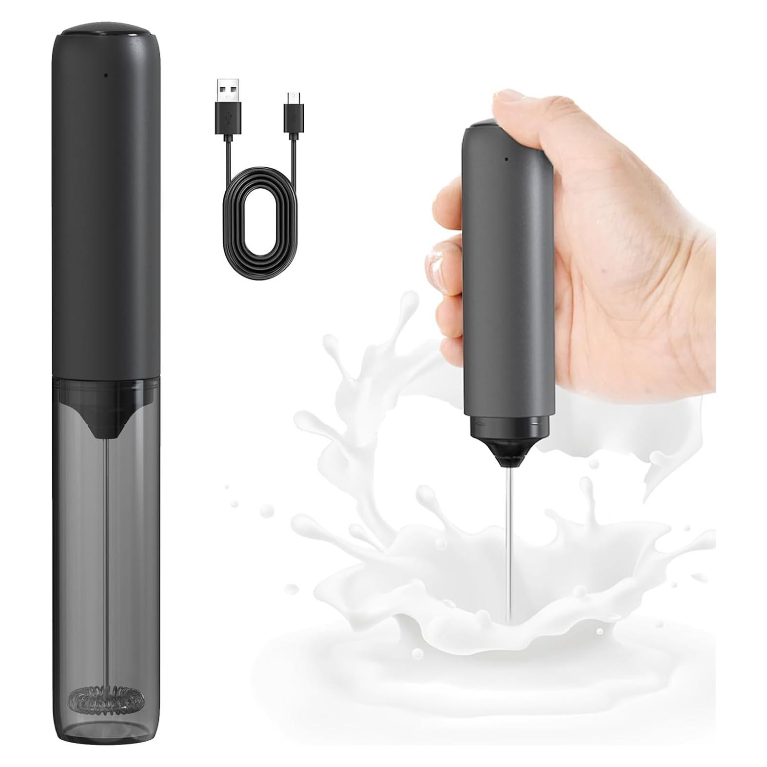 Espumador de Leche Eléctrico SOENGLYUN Recargable Negro