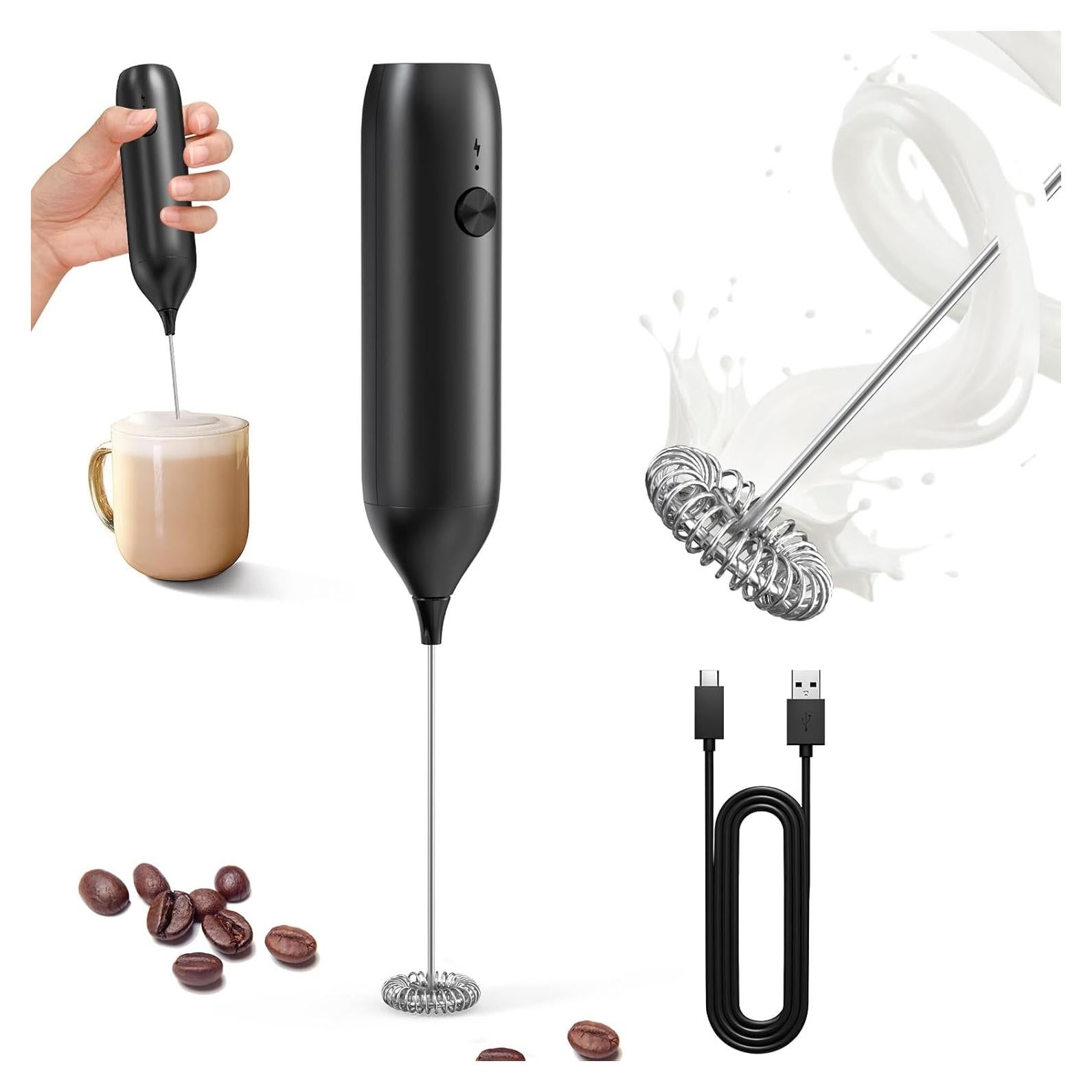 Espumador de Leche CIRCLE JOY Recargable USB Negro 5W