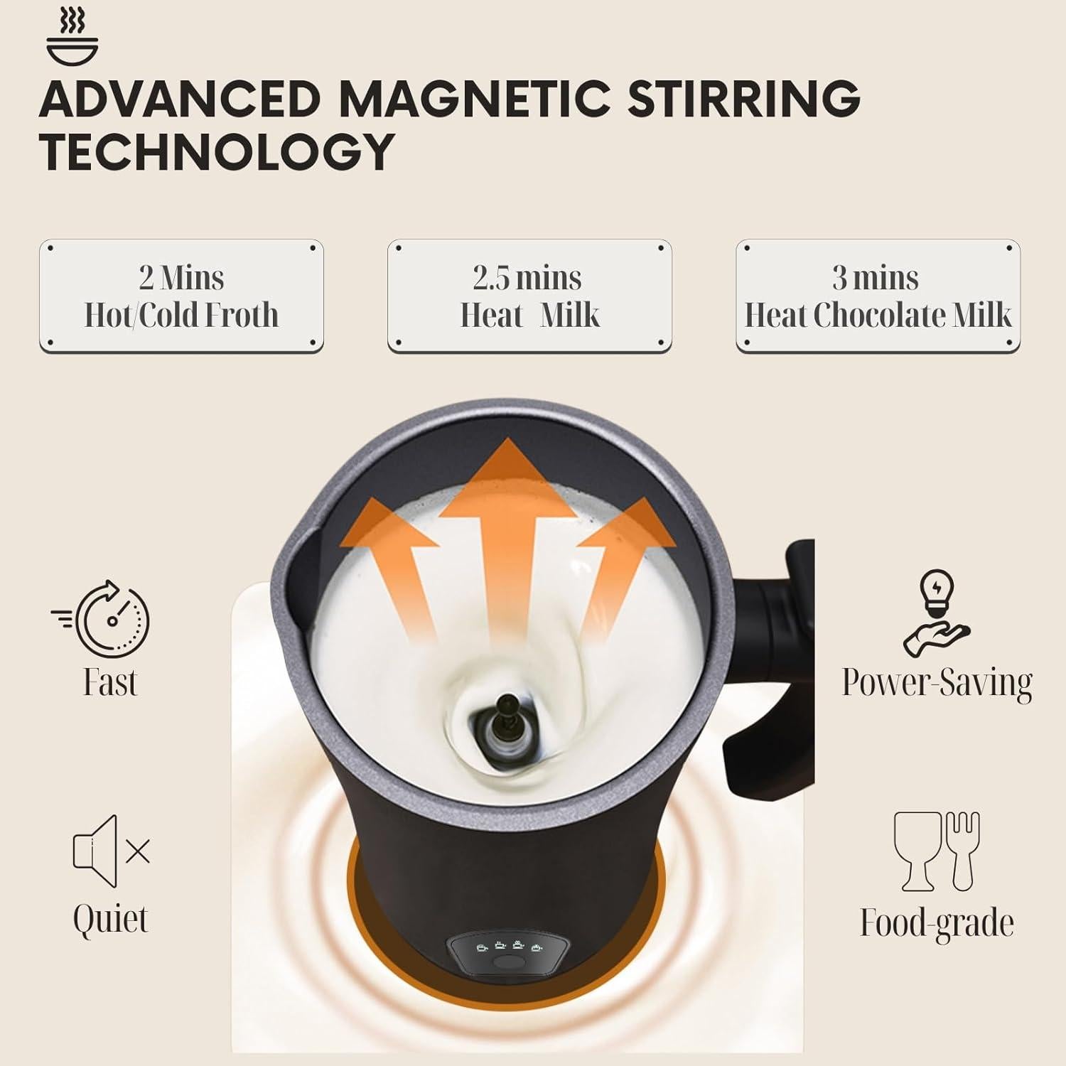 Espumador de Leche Eléctrico Siluowna MM05 350ml 4 en 1