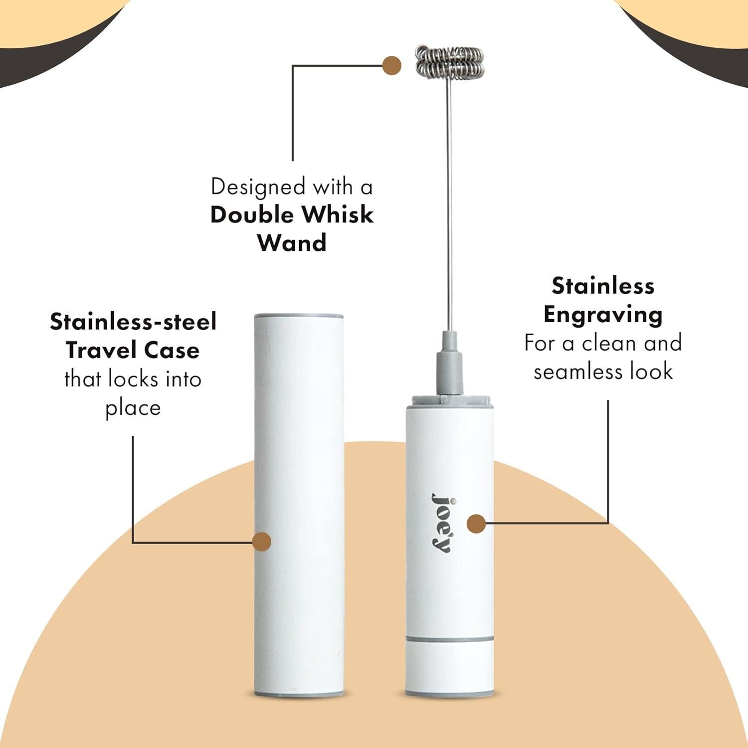 Espumador de Leche Joe'y J03 Eléctrico de Mano Acero Inoxidable