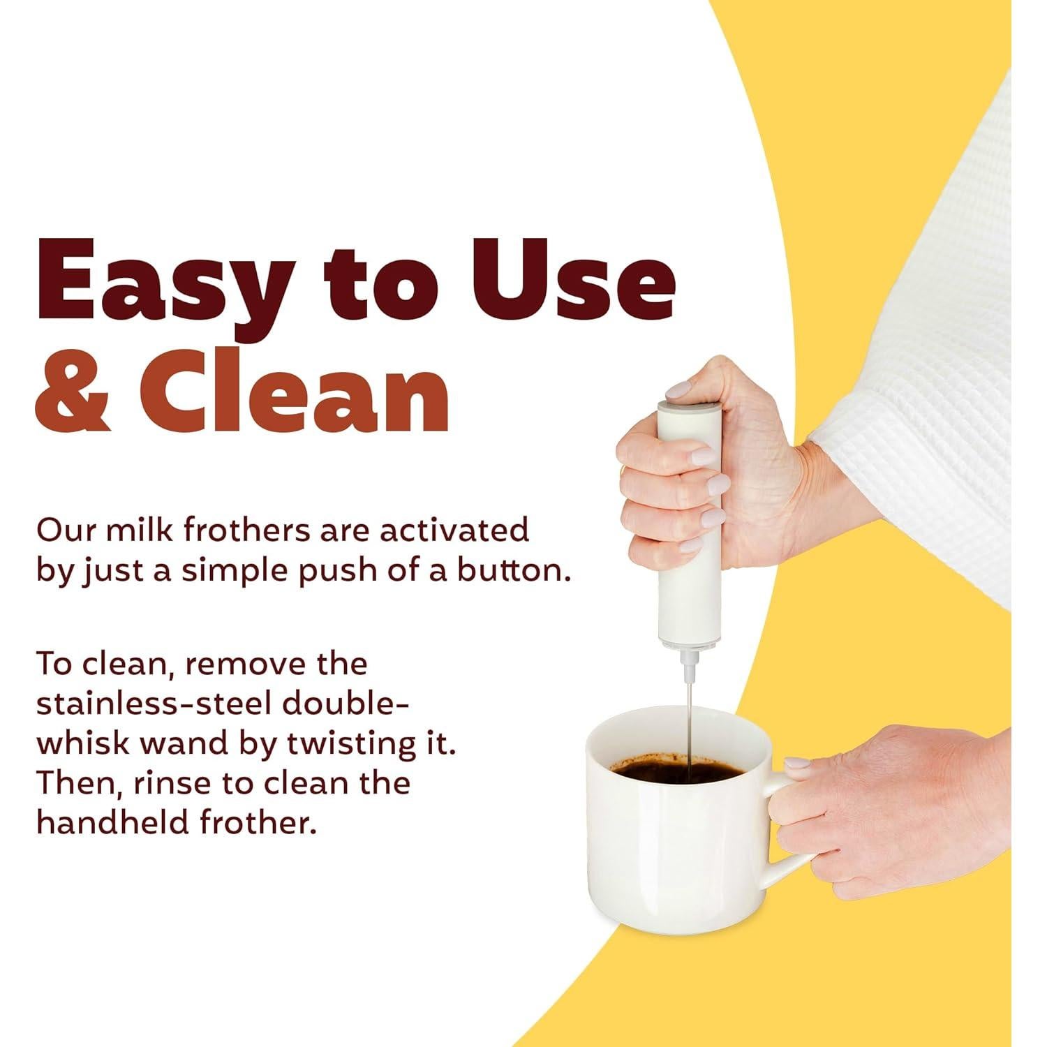 Espumador de Leche Joe'y J03 Eléctrico de Mano Acero Inoxidable