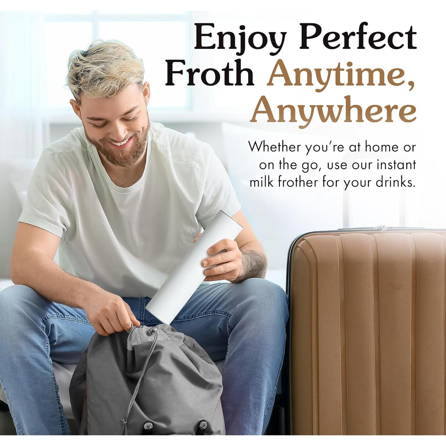 Espumador de Leche Joe'y J03 Eléctrico de Mano Acero Inoxidable