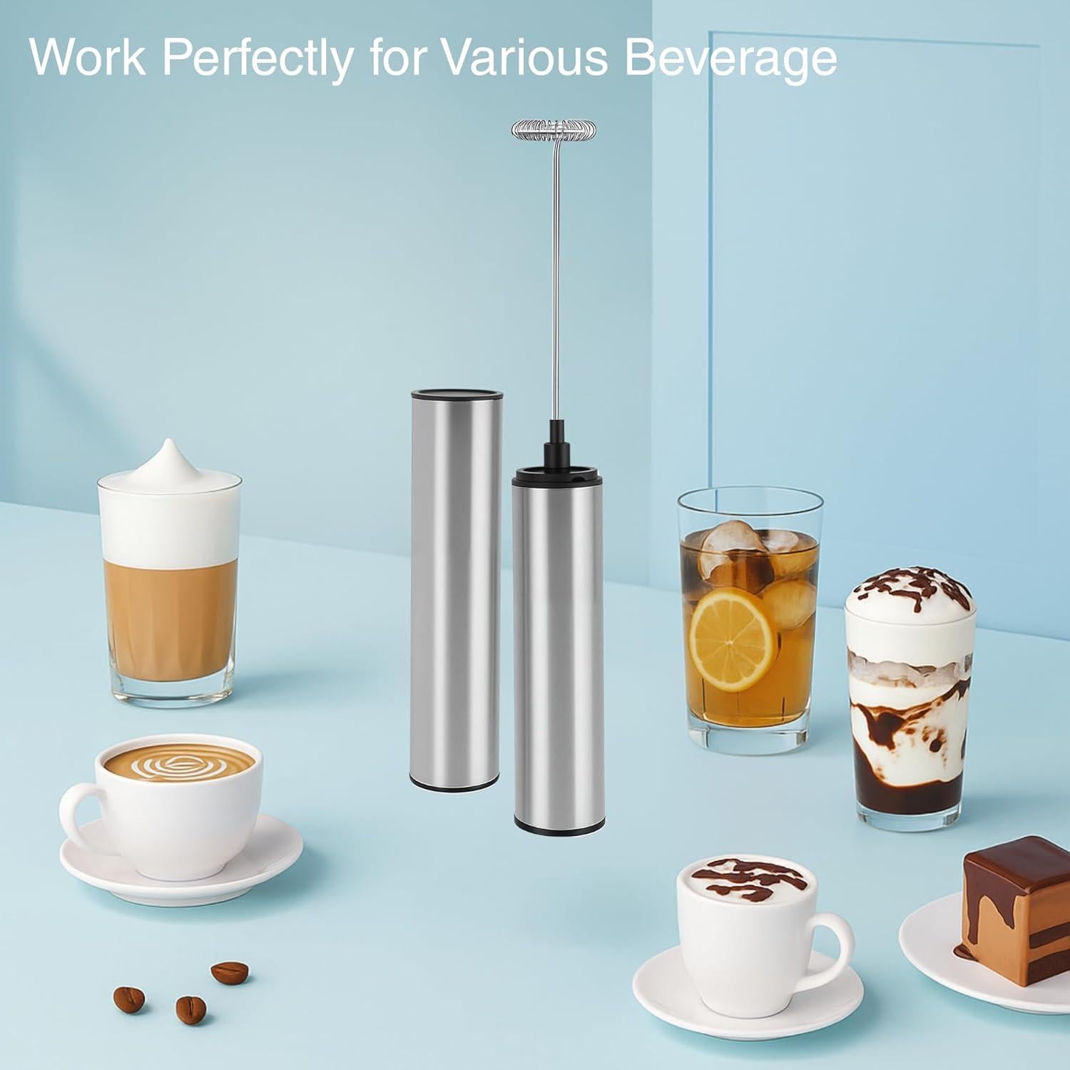 Espumador de Leche Recargable VOMELON 2 Velocidades Acero Inoxidable