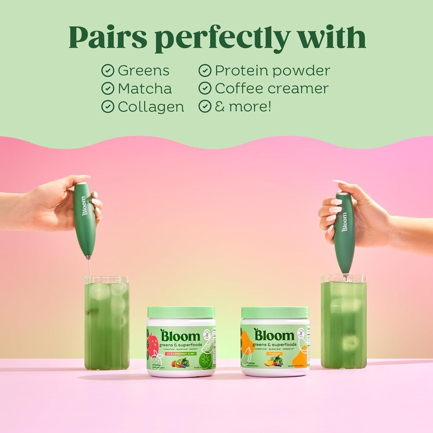 Batidor Eléctrico de Mano Bloom Nutrition, Acero Inoxidable