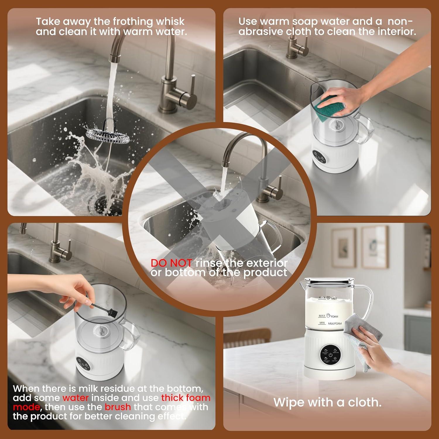 Espumador de Leche Eléctrico Casimhu 400ml Blanco 4-en-1